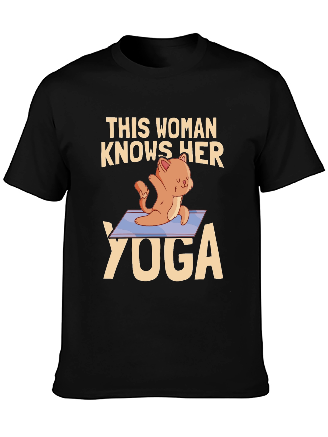 Womans Cat Yoga Graphic T-Shirt