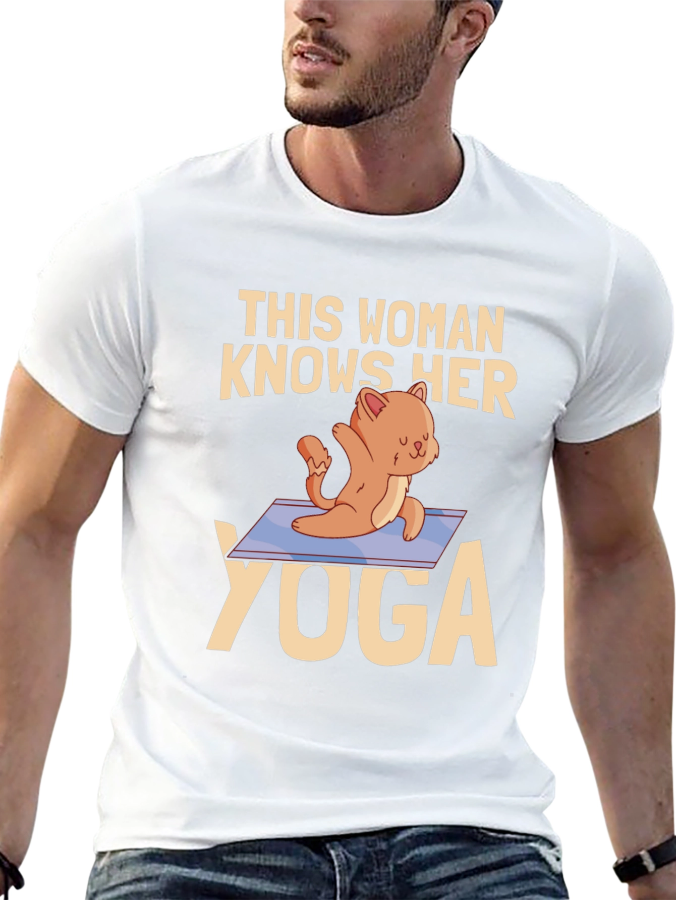 Womans Cat Yoga Graphic T-Shirt