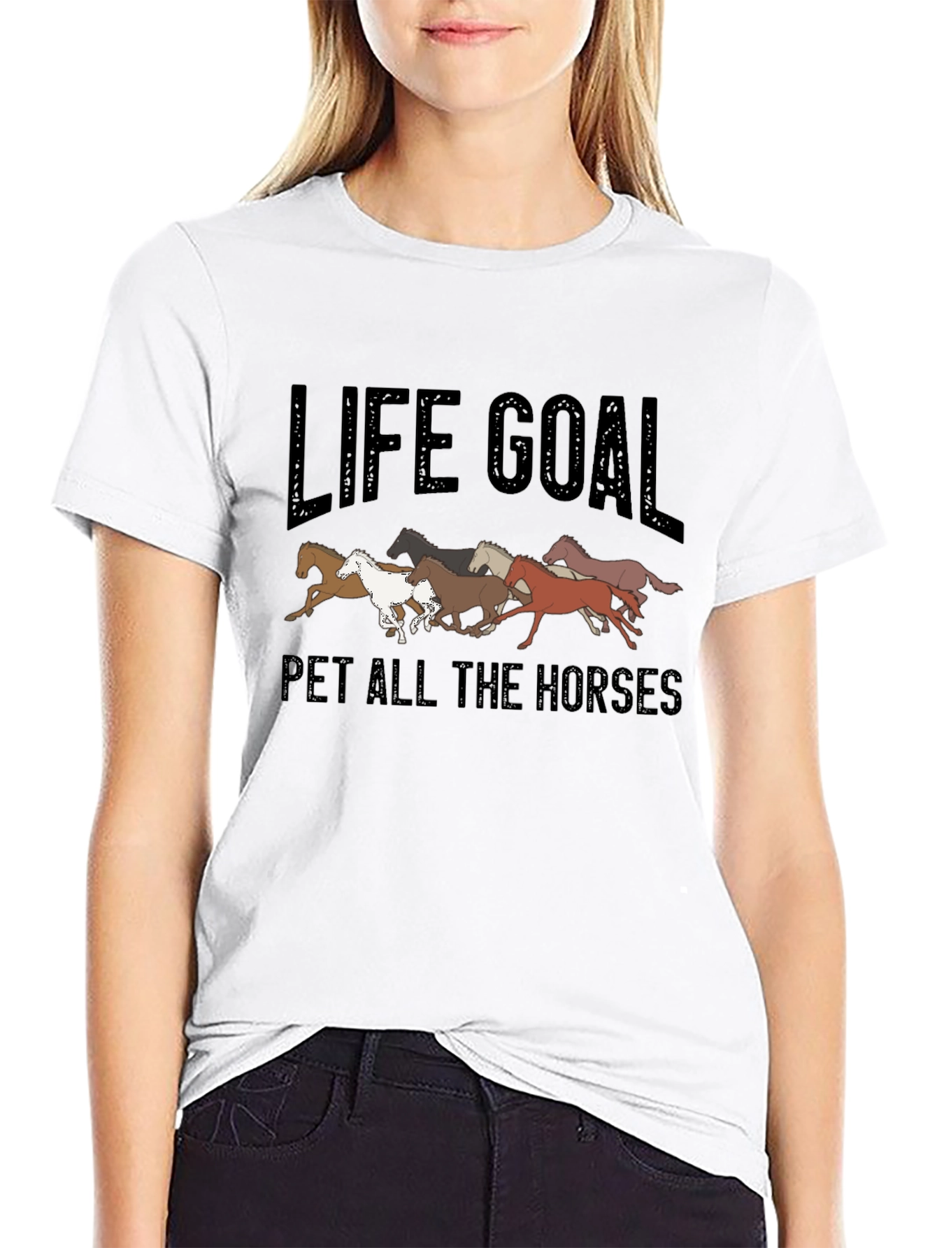 Life Goal Pet All The Horses Graphic T-Shirt