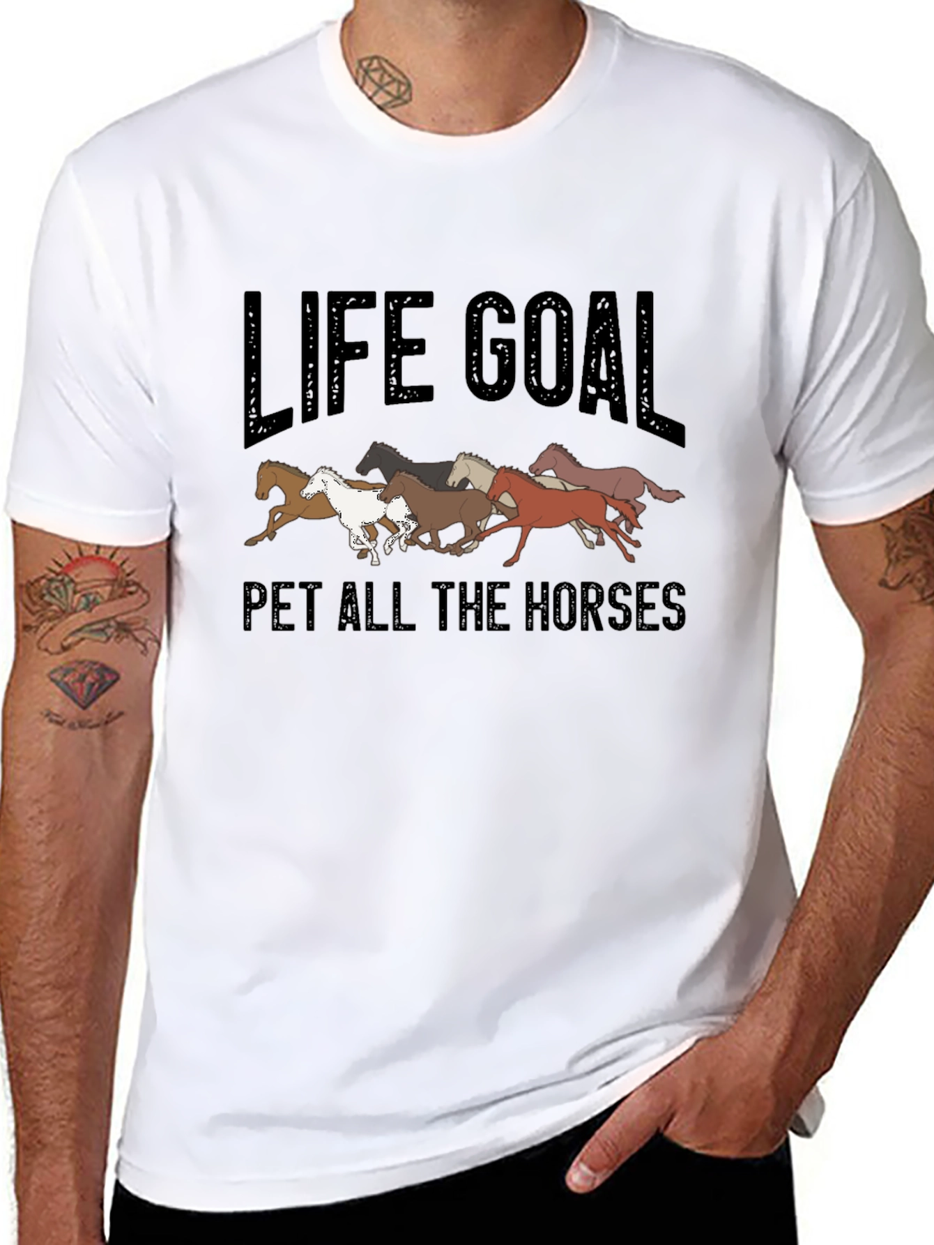 Life Goal Pet All The Horses Graphic T-Shirt