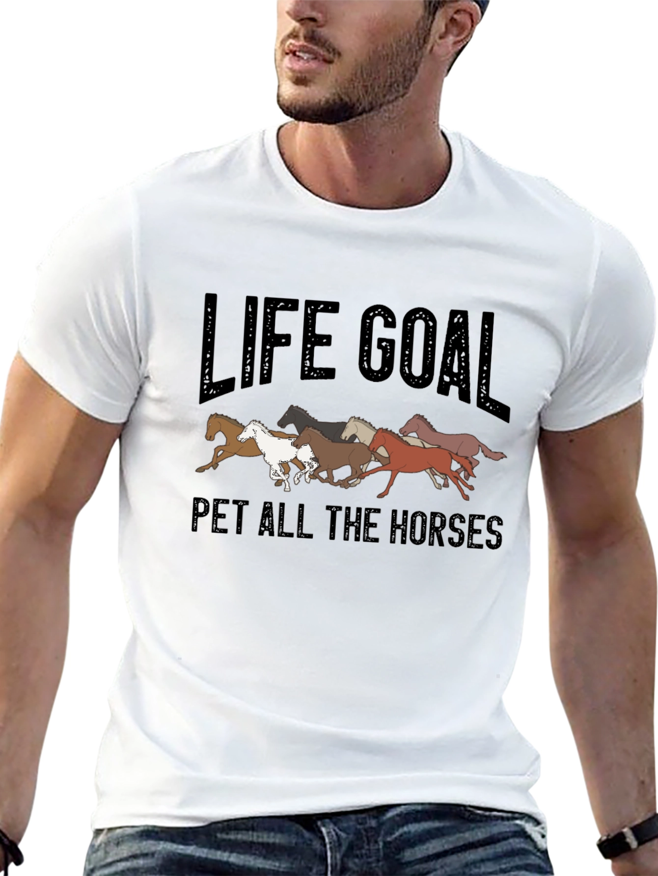 Life Goal Pet All The Horses Graphic T-Shirt