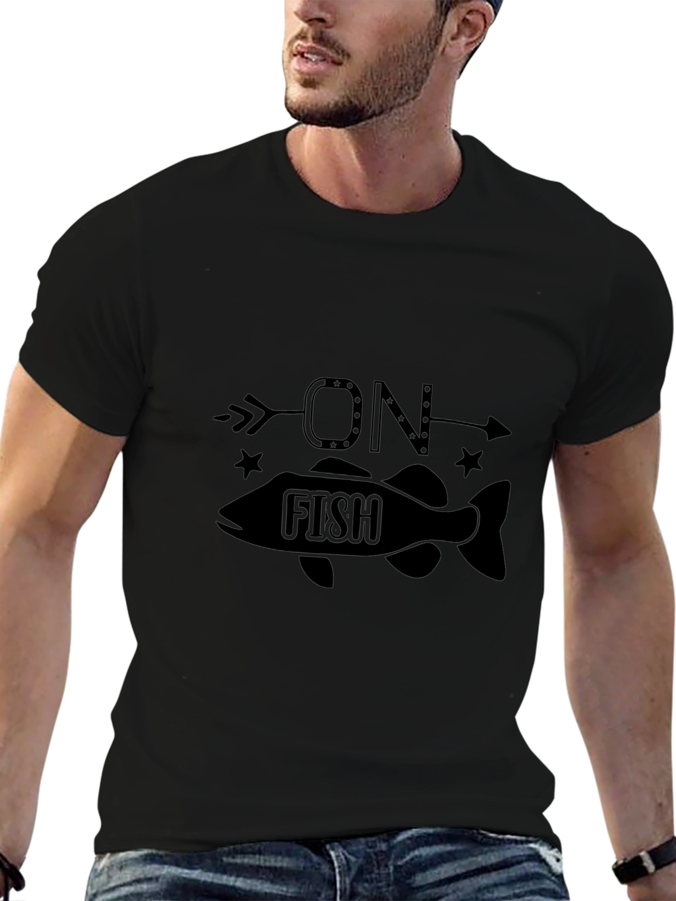On Fish Graphic Black T-Shirt