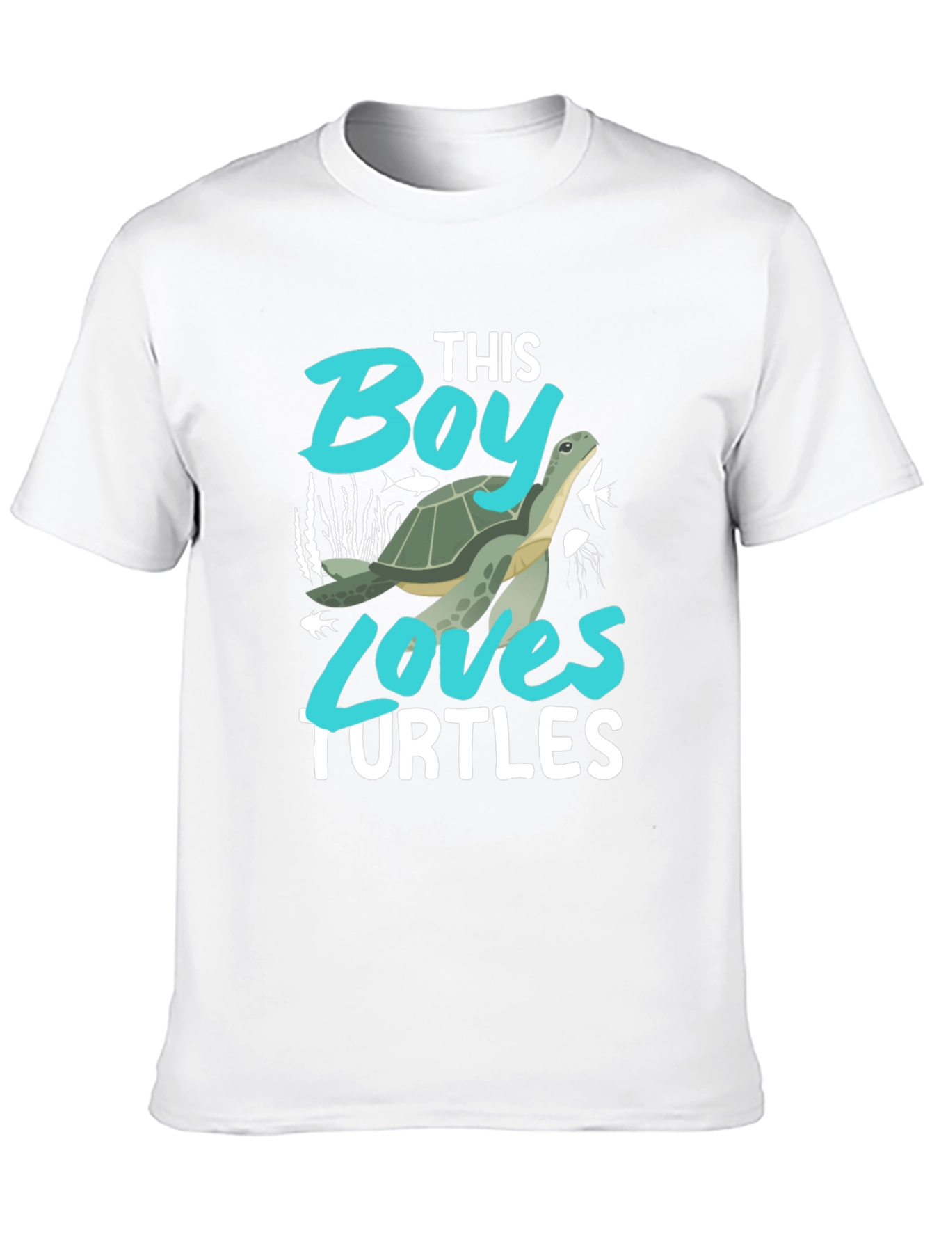 Boy Loves Turtles Graphic Tee - Black Cotton Blend