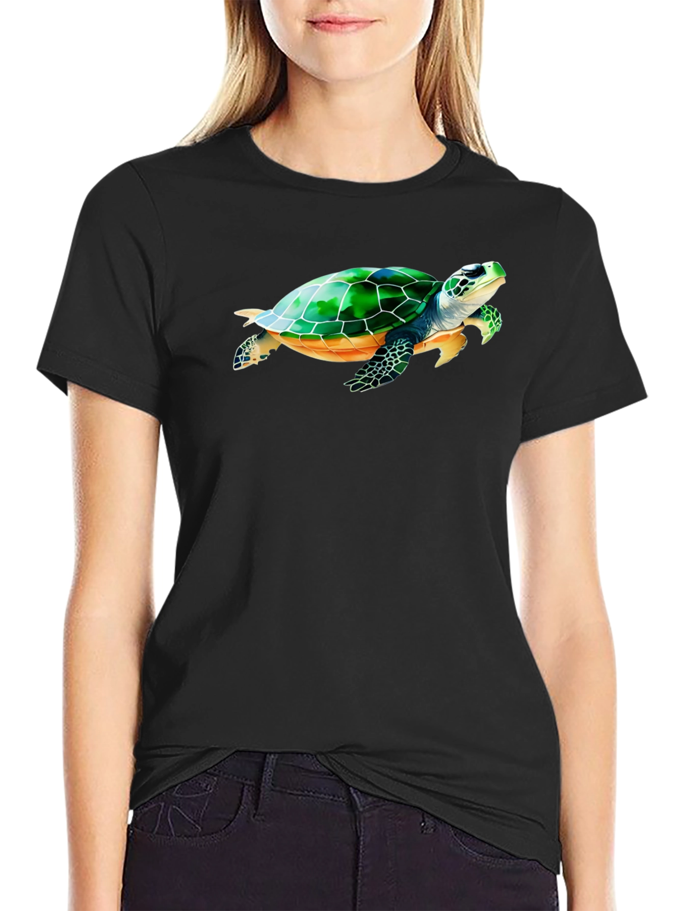 Sea Turtle Graphic Black T-Shirt
