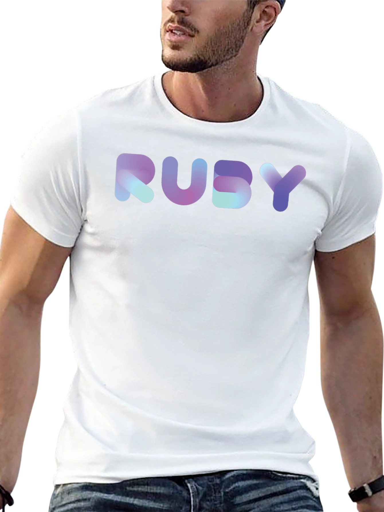 Gradient RUBY Graphic Black T-Shirt