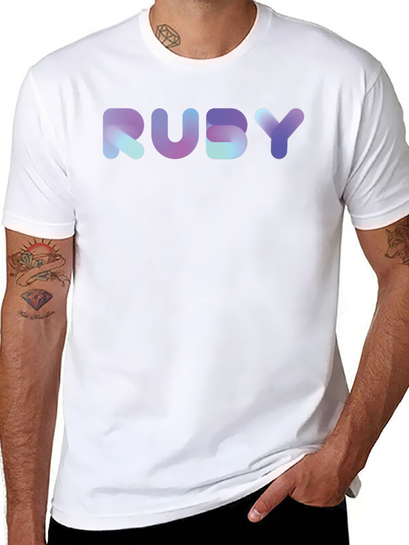 Gradient RUBY Graphic Black T-Shirt