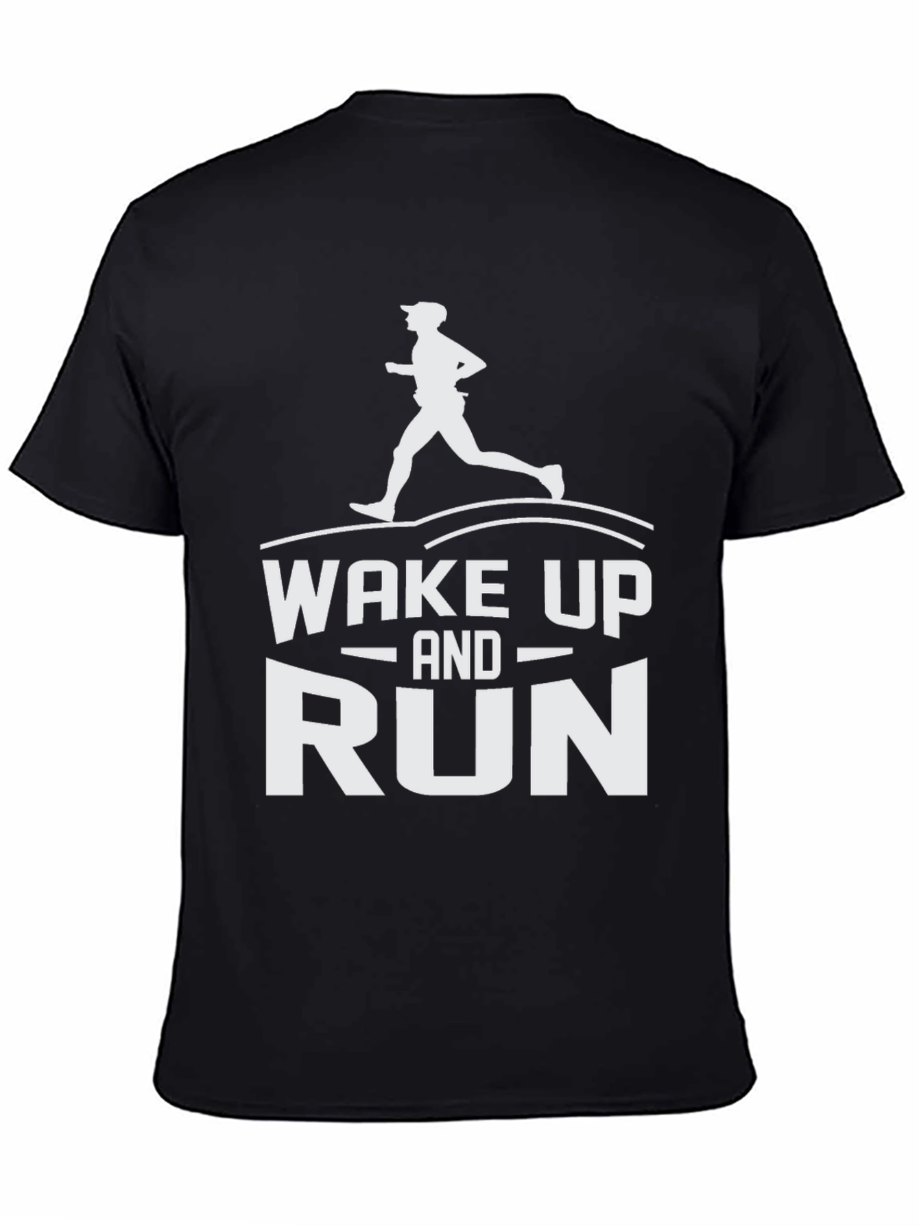 Wake Up and Run Black Graphic Tee