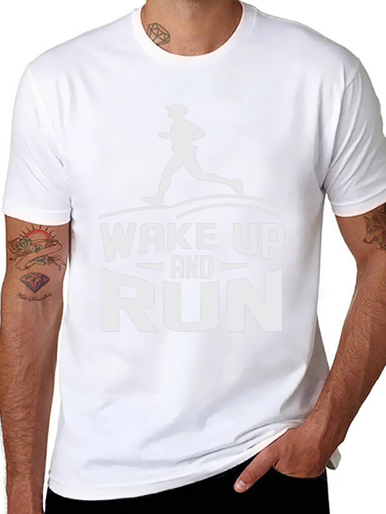 Wake Up and Run Black Graphic Tee