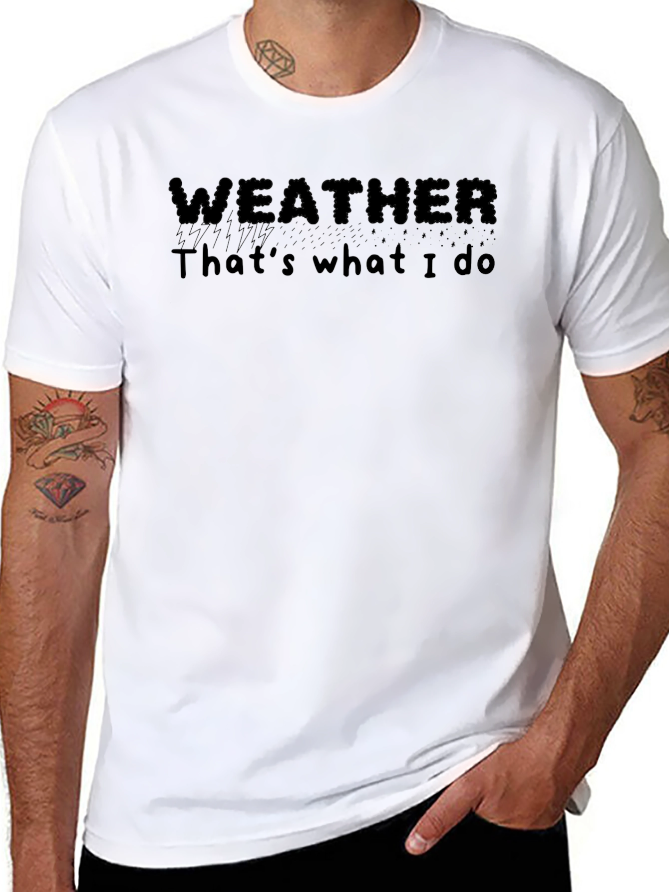 Weather Thats What I Do Black T-Shirt