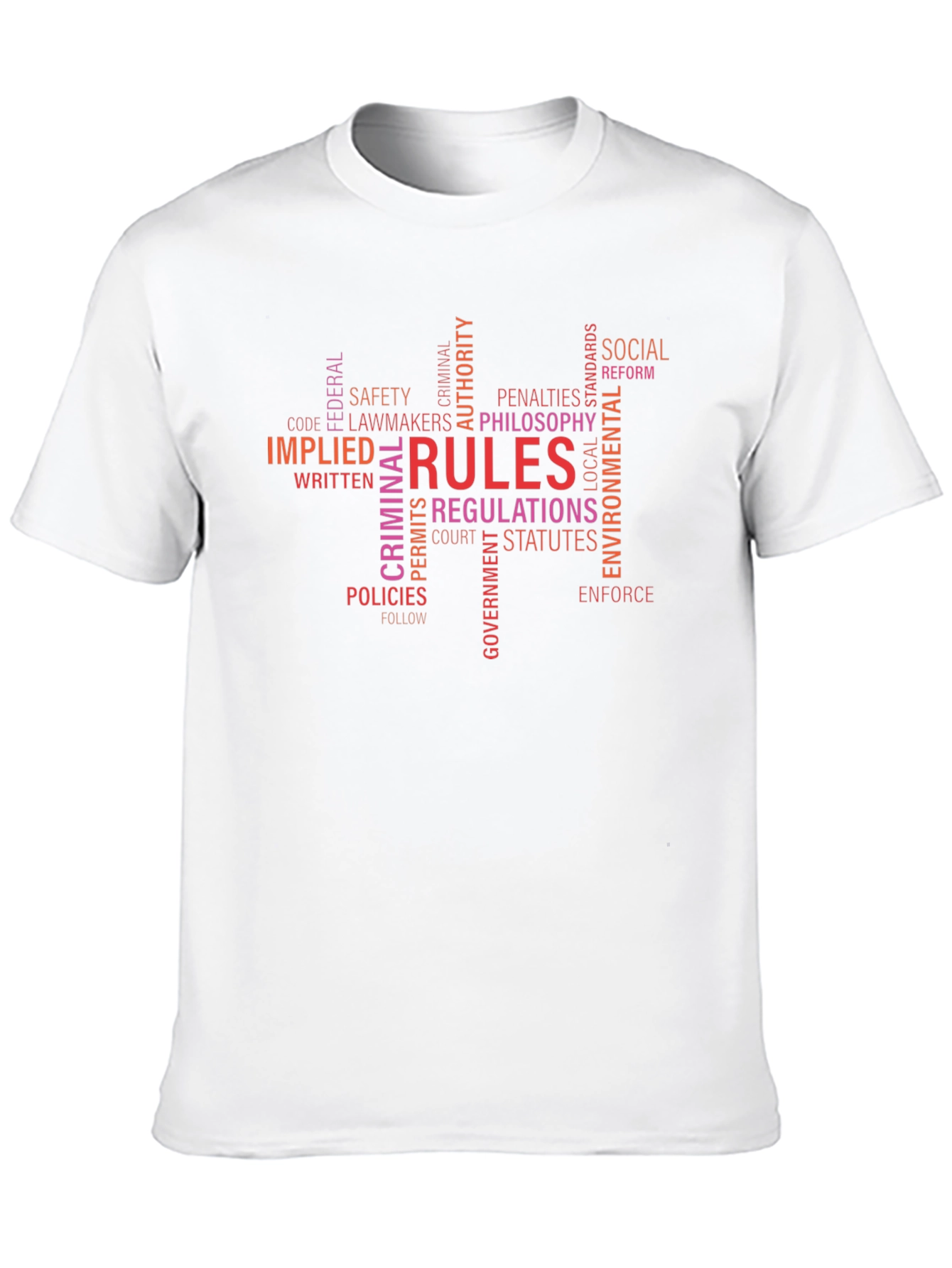 Rules & Regulations Word Cloud T-Shirt