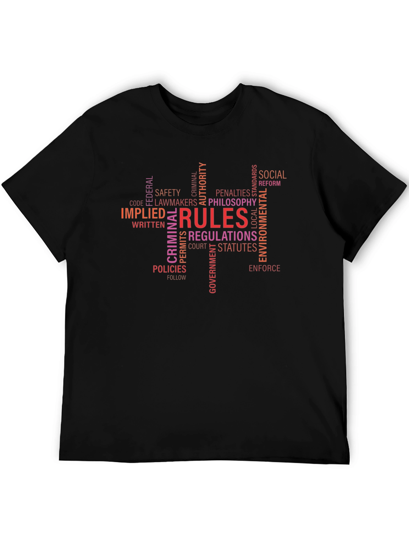 Rules & Regulations Word Cloud T-Shirt