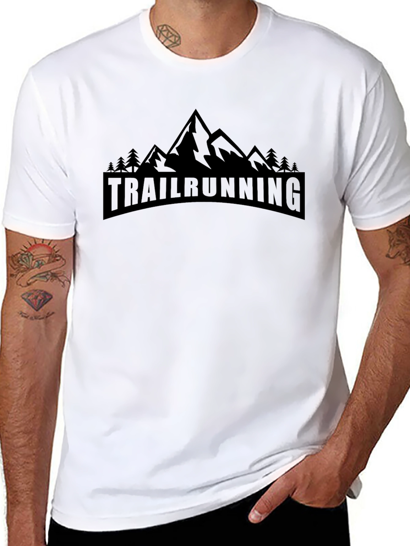 Trail Running Graphic T-Shirt - Mountain Design