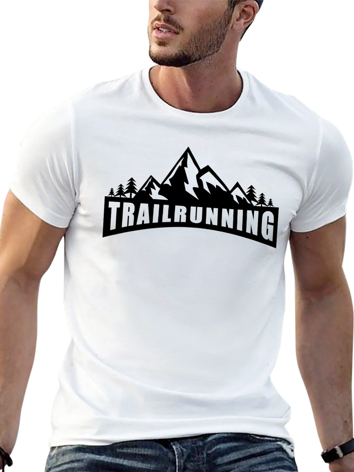 Trail Running Graphic T-Shirt - Mountain Design