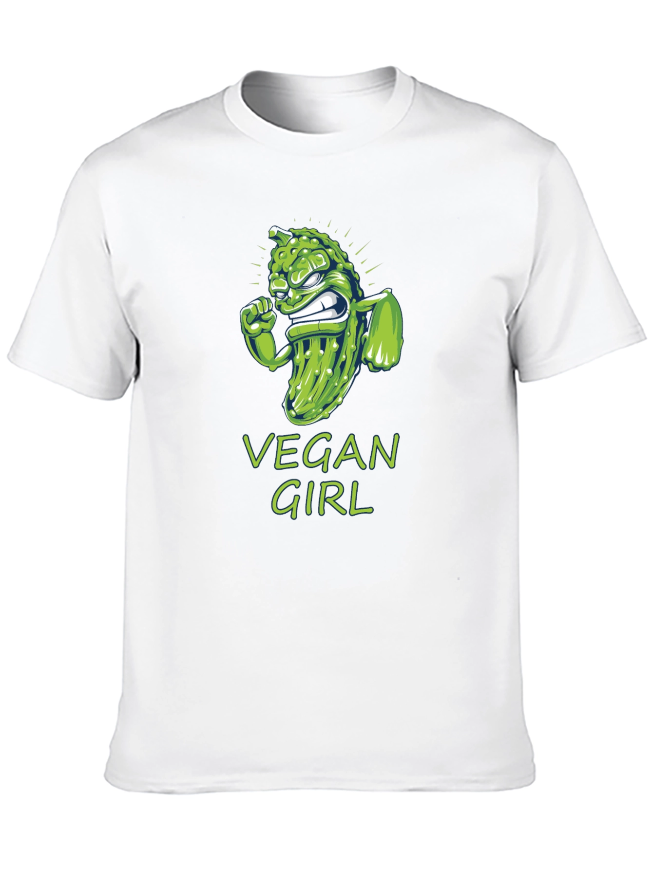 Vegan Girl T-Shirt Funny Pickle Design