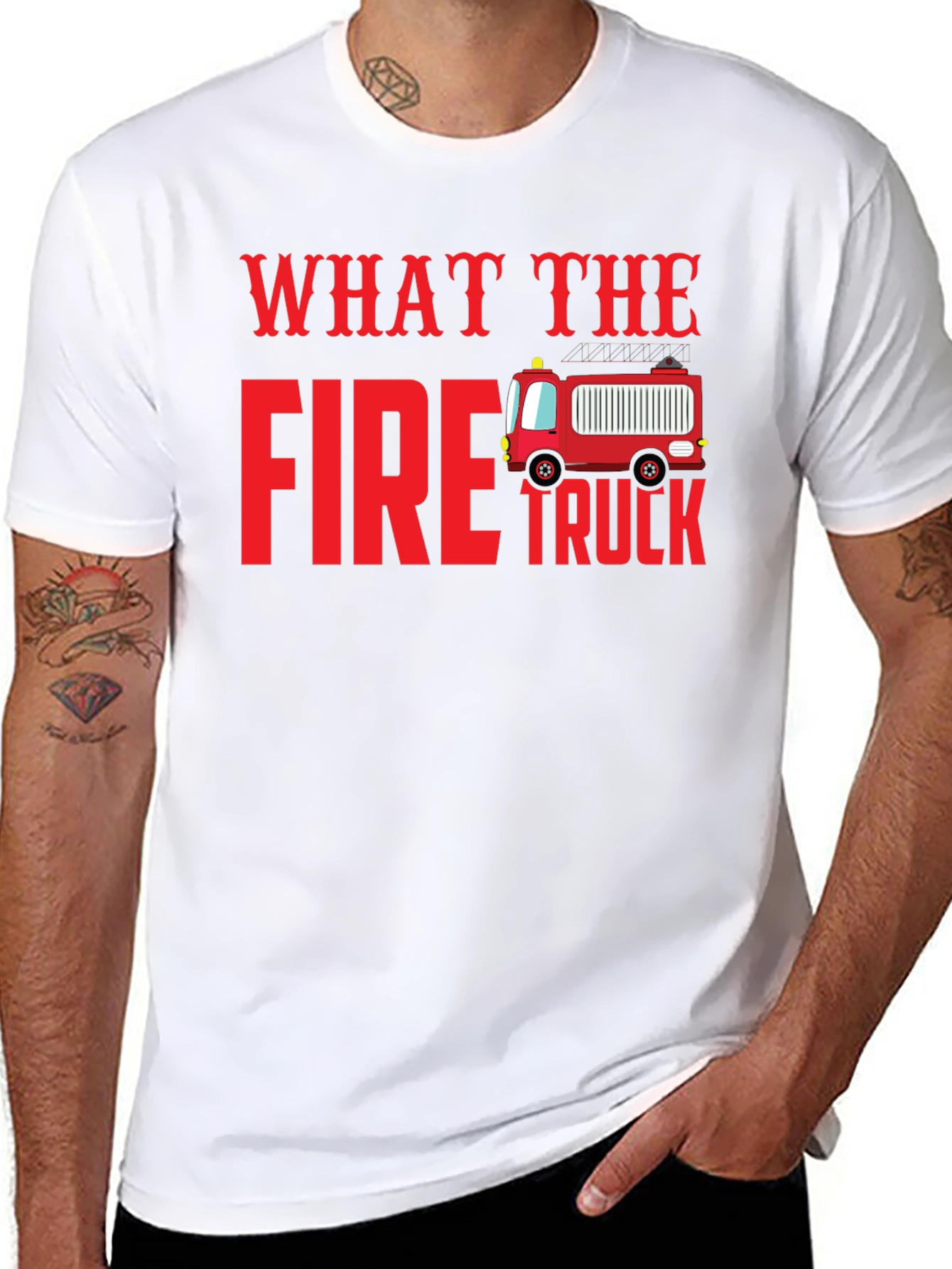 What The Fire Truck Black Graphic Tee