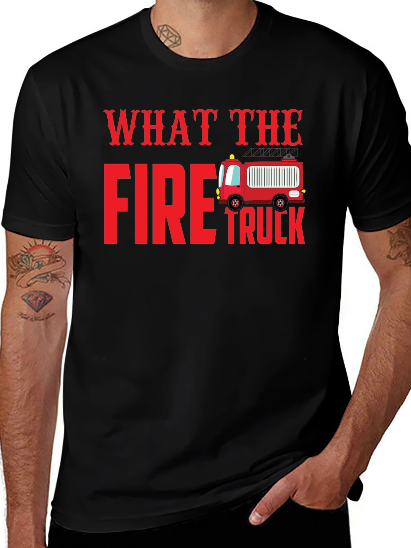 What The Fire Truck Black Graphic Tee