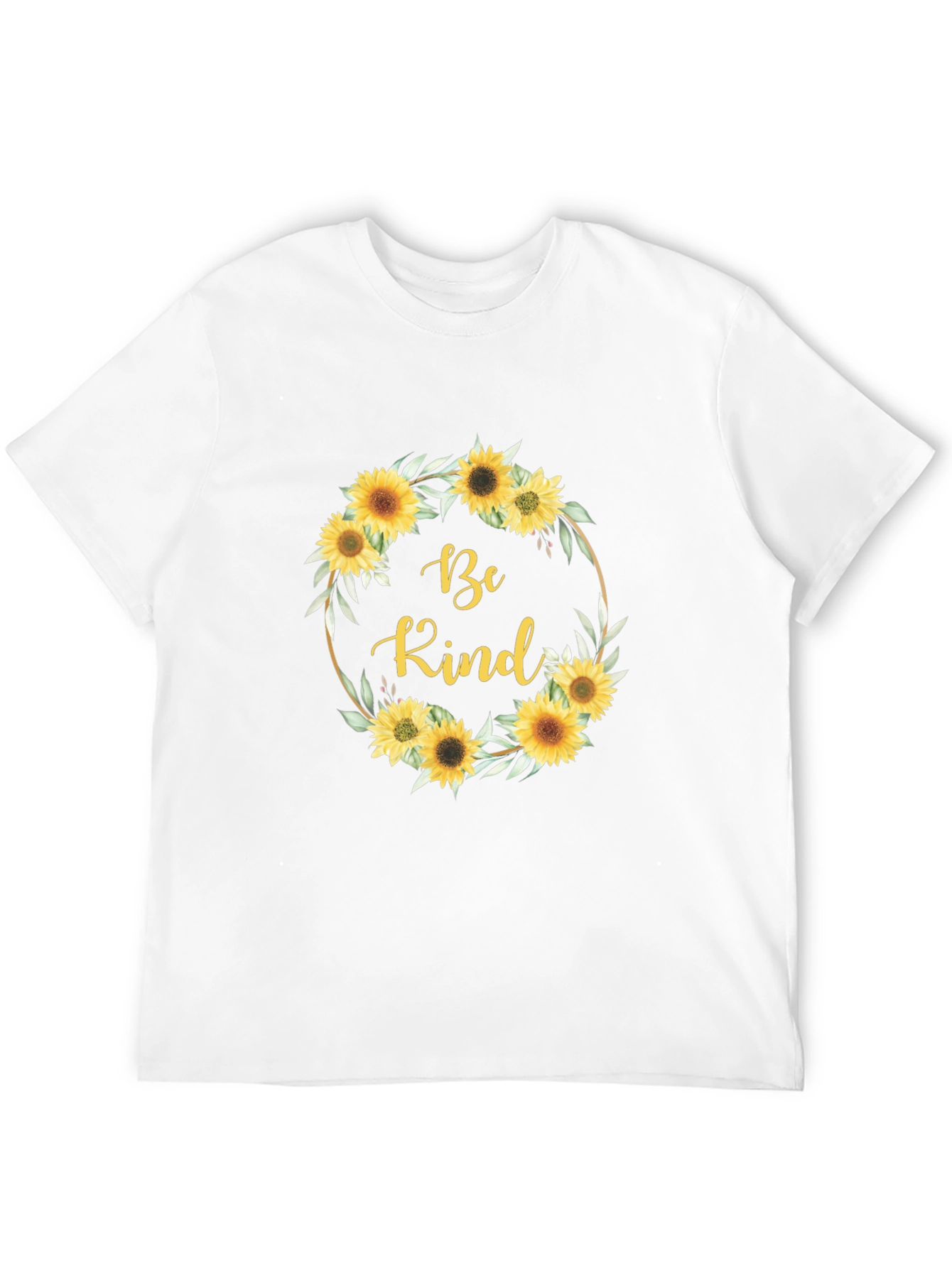 Be Kind Sunflower Wreath Graphic T-Shirt