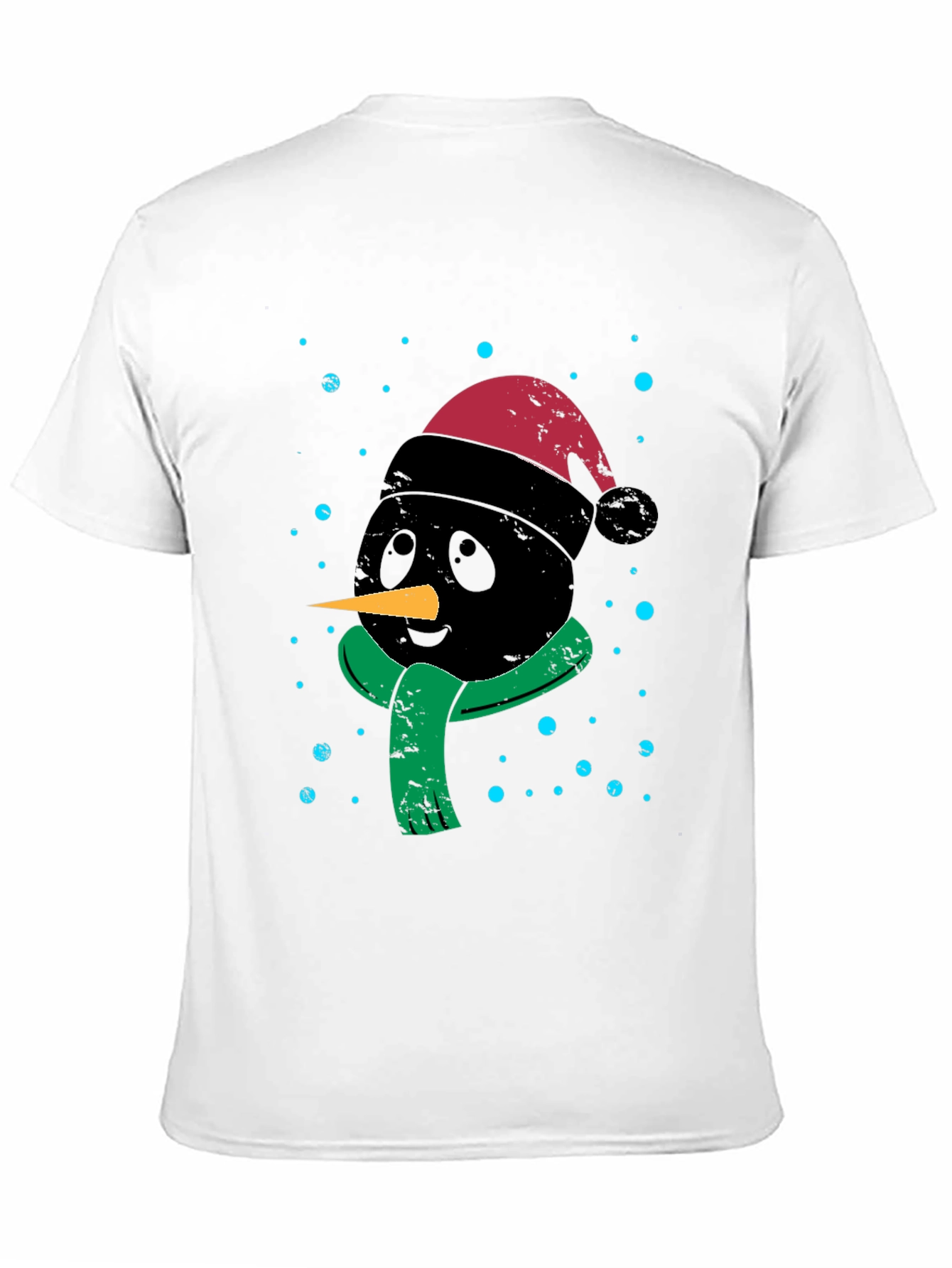 Festive Black Snowman Graphic Tee