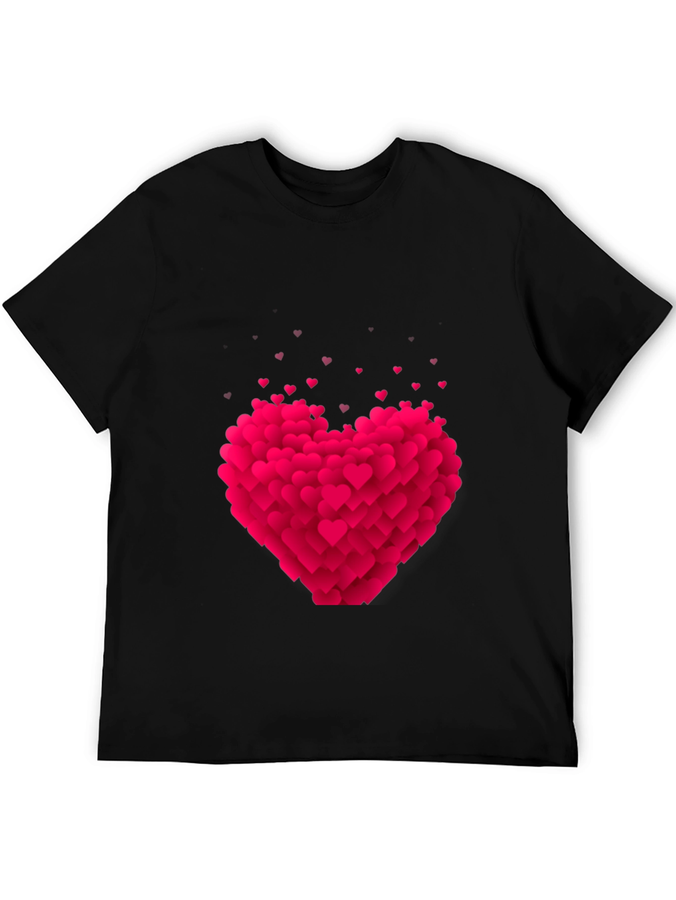 Heart Burst Graphic Tee - Black Cotton Blend