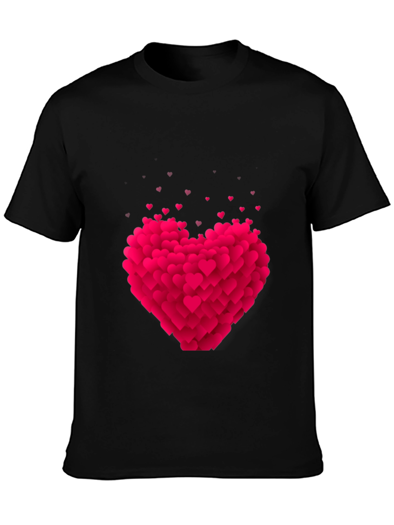 Heart Burst Graphic Tee - Black Cotton Blend