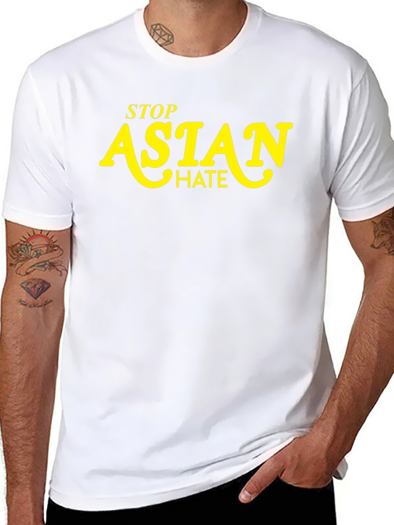 Stop Asian Hate Graphic T-Shirt - Black