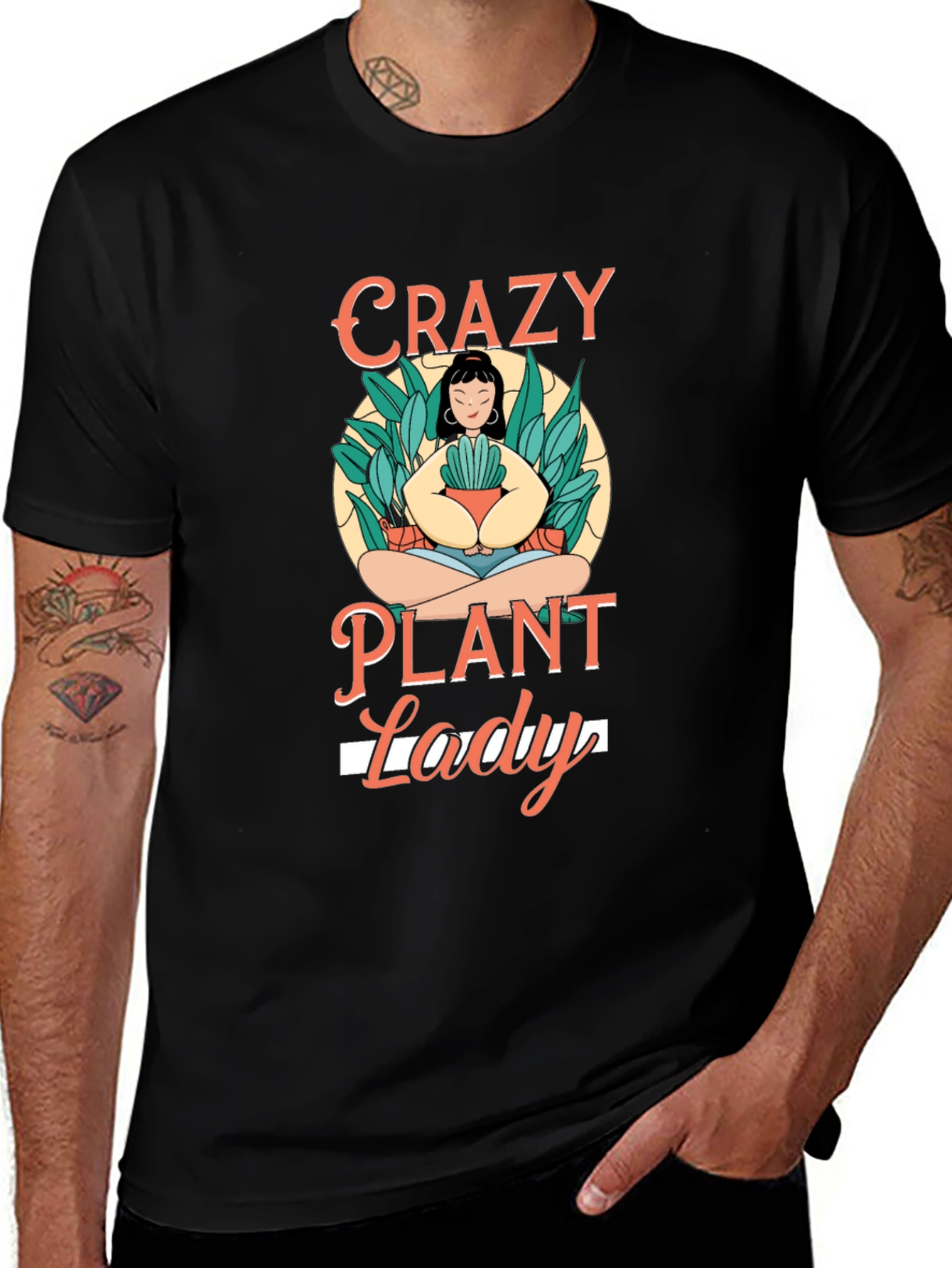 Crazy Plant Lady Graphic Tee - Black T-Shirt