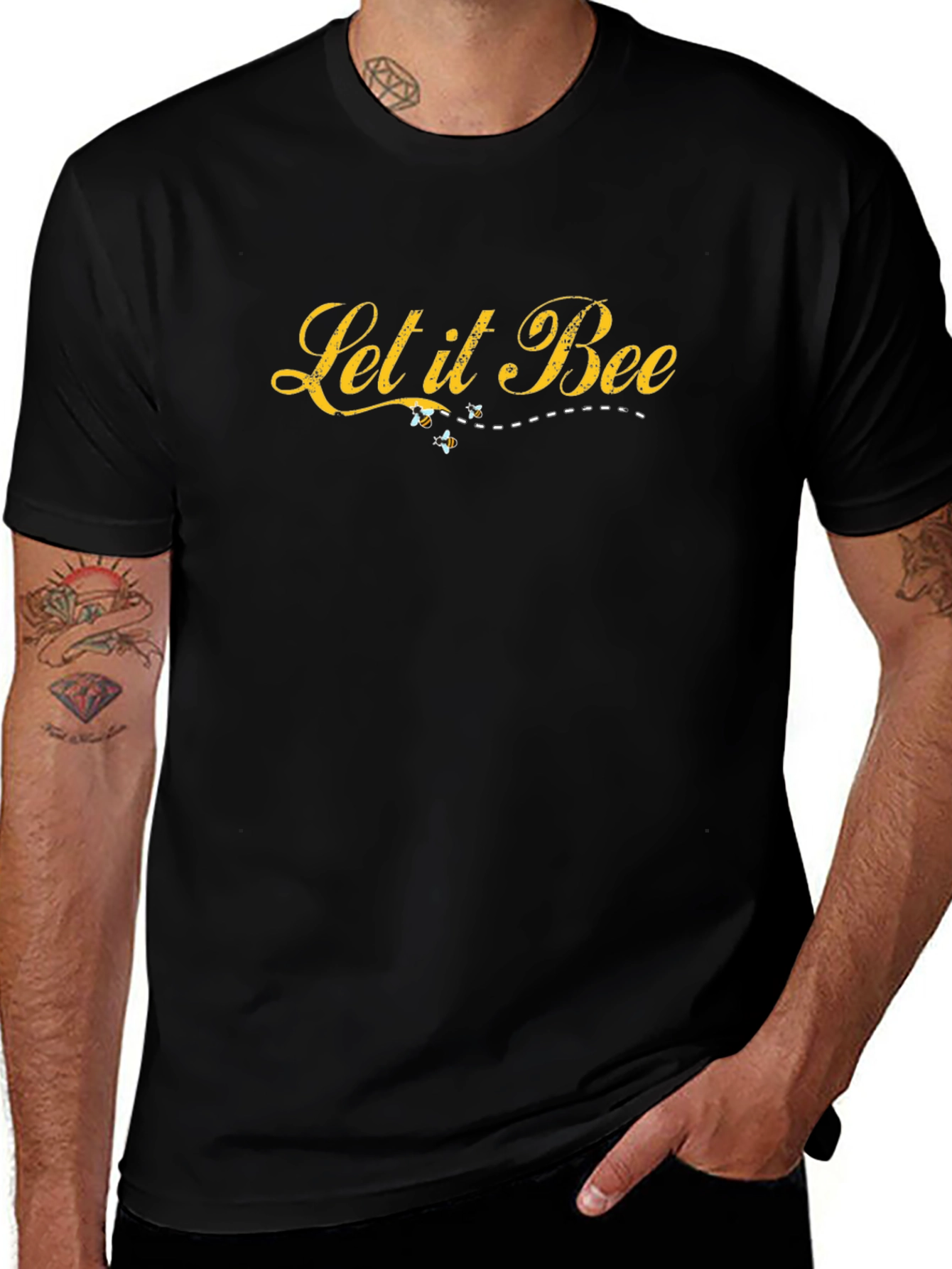 Let it Bee Graphic T-Shirt - Black Cotton Tee