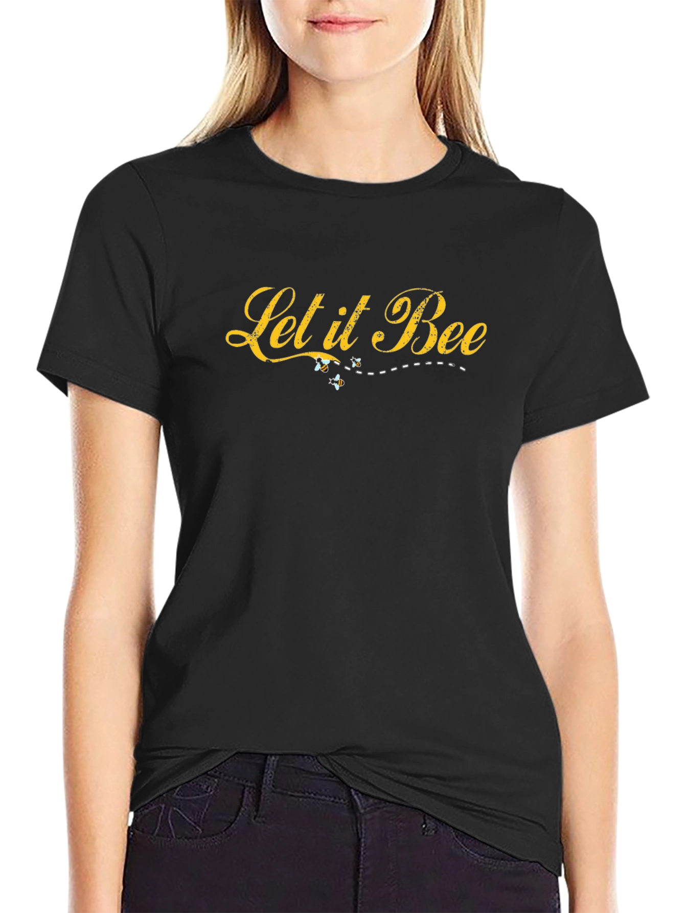 Let it Bee Graphic T-Shirt - Black Cotton Tee