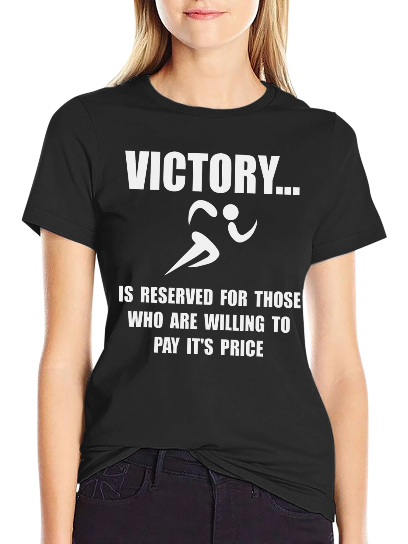 Victory Black T-Shirt Motivation and Athletic Design