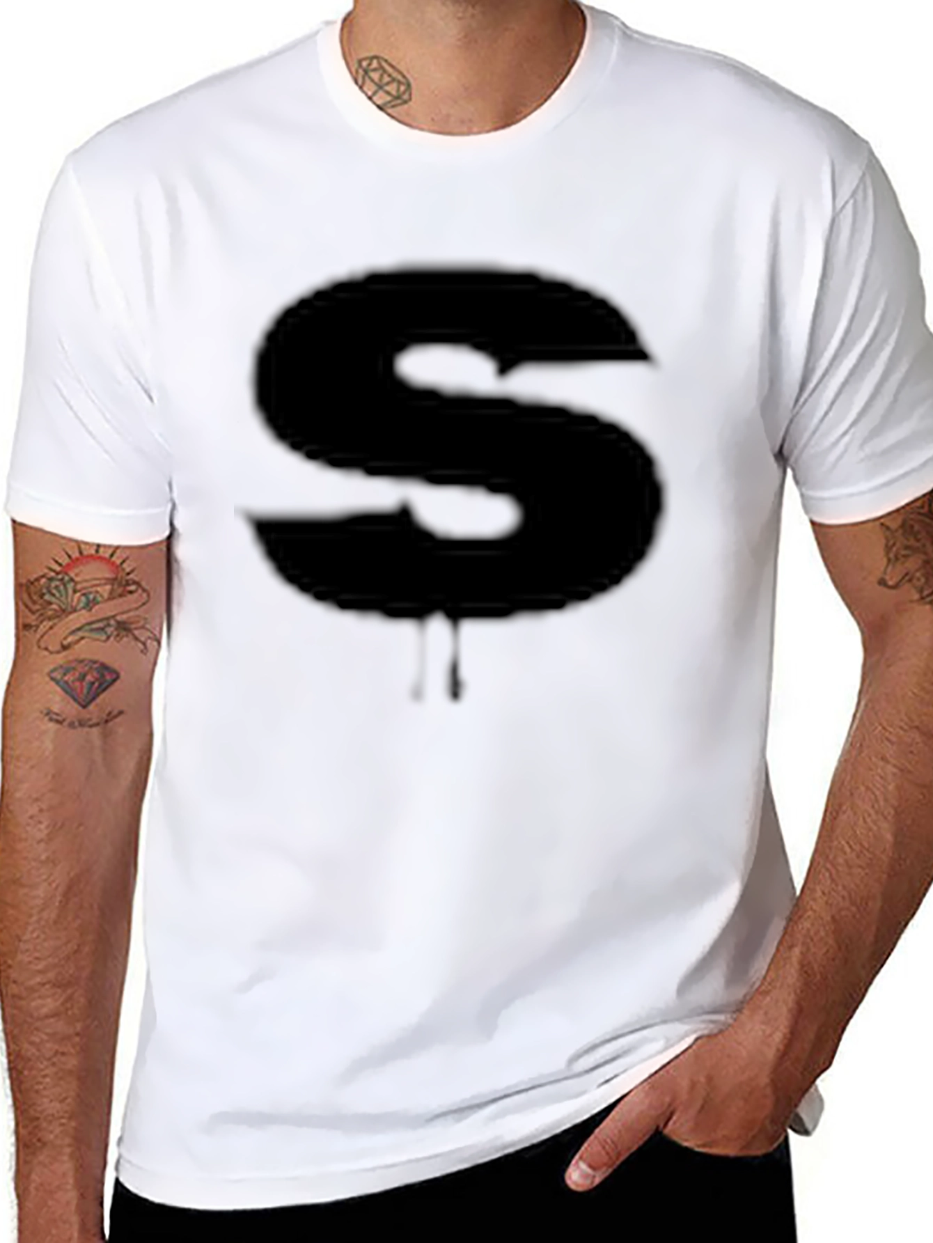 Modern Black S Graphic T-Shirt