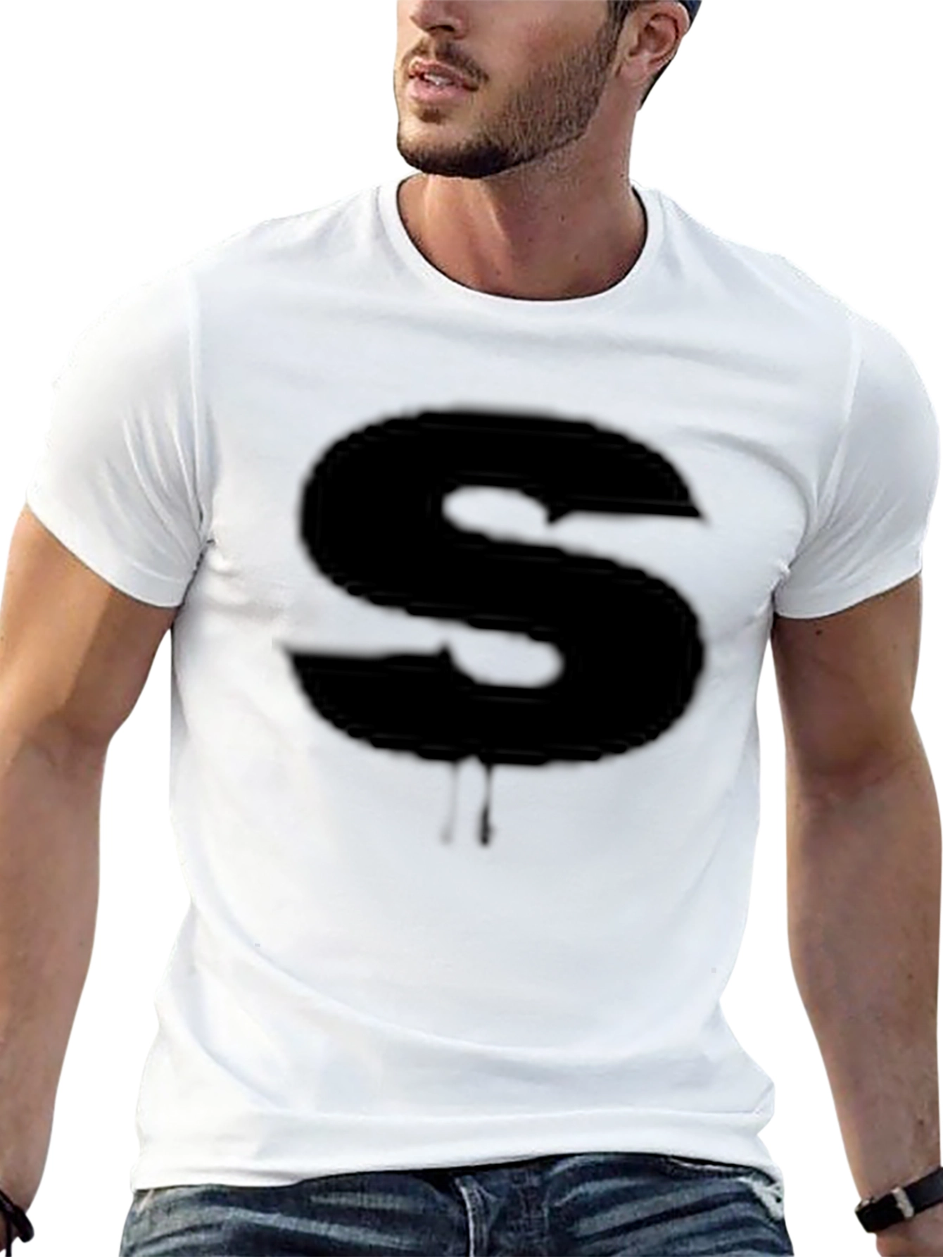 Modern Black S Graphic T-Shirt