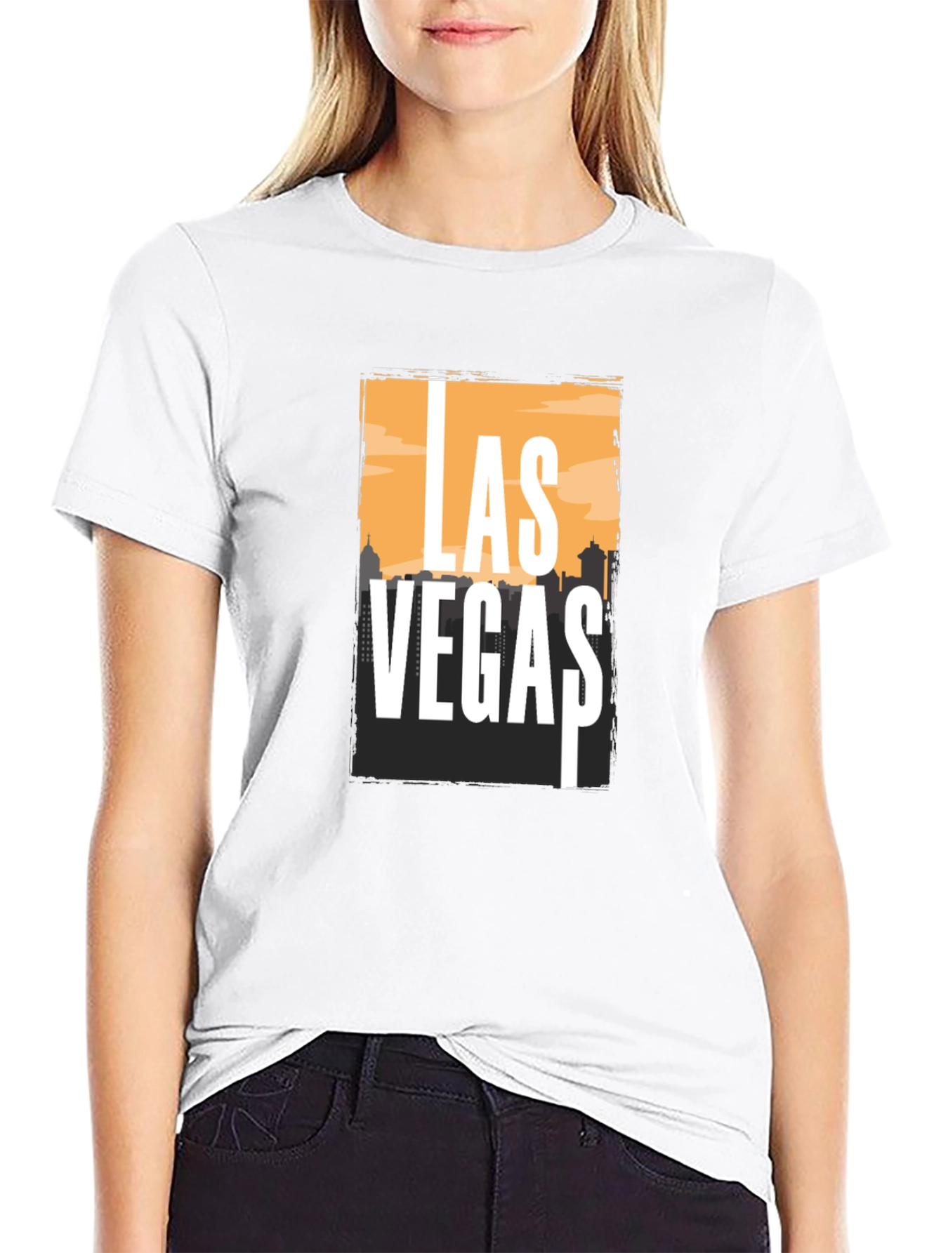 Las Vegas Graphic Print Crew Neck T-Shirt