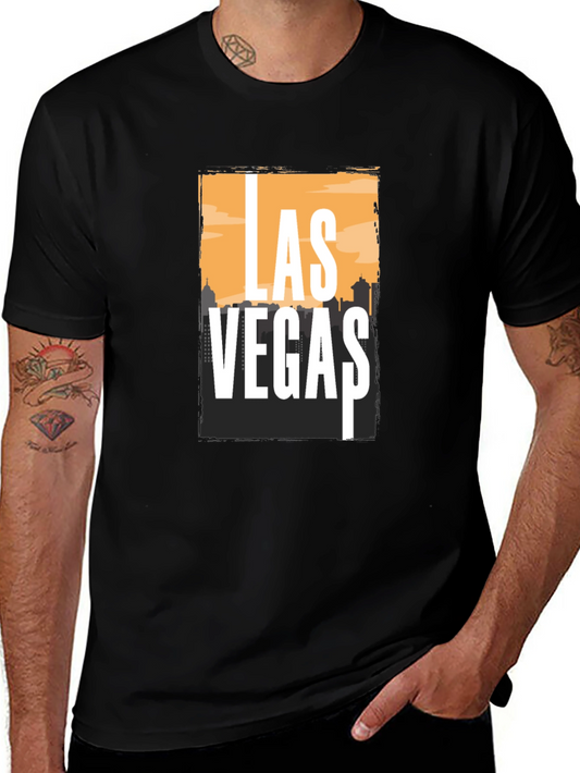 Las Vegas Graphic Print Crew Neck T-Shirt
