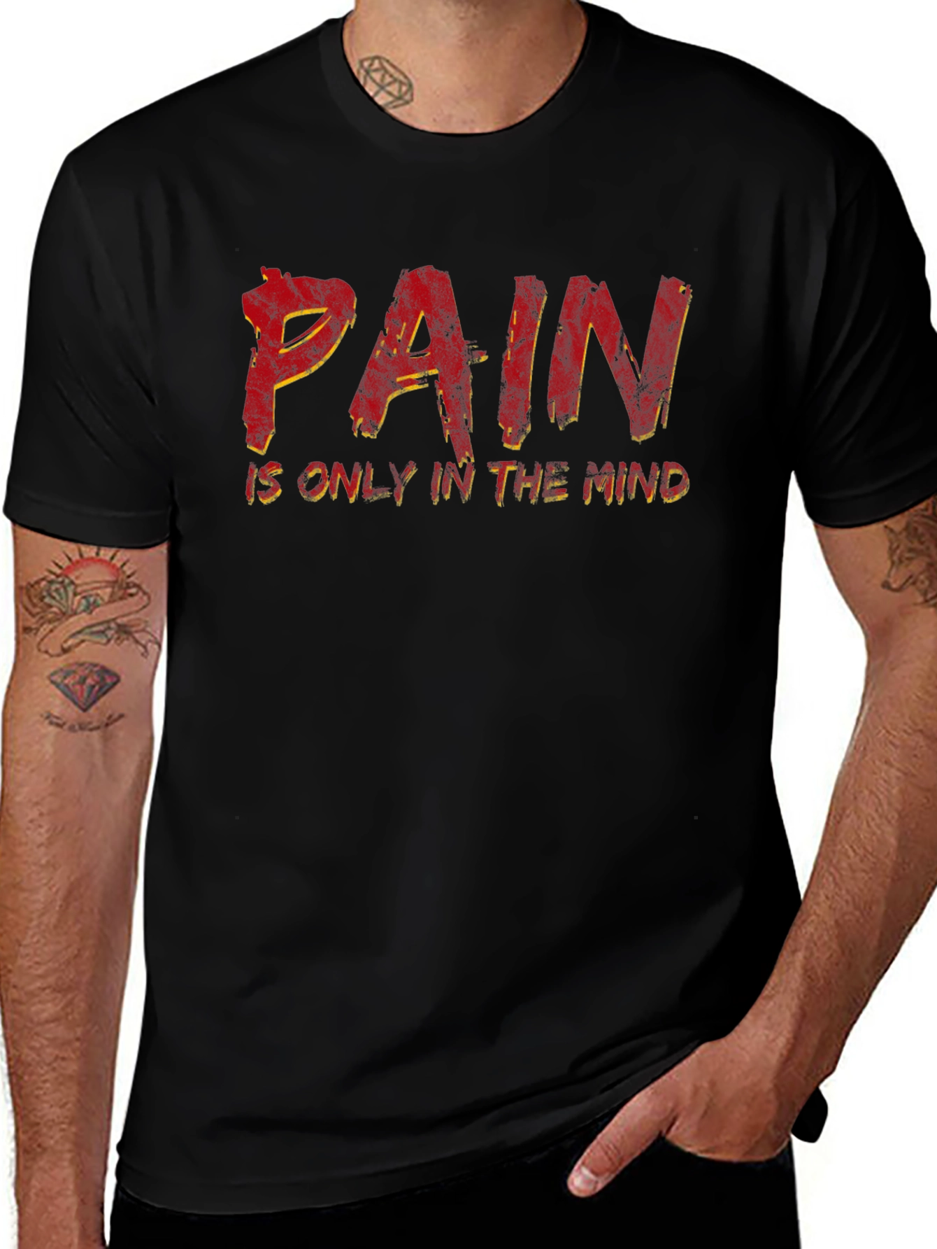 Pain is Only in the Mind Black T-Shirt