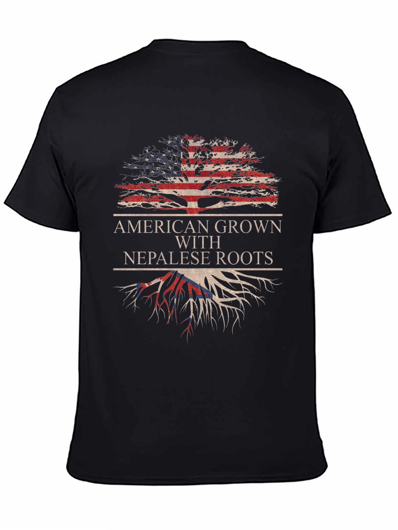 American Grown with Nepalese Roots Graphic T-Shirt