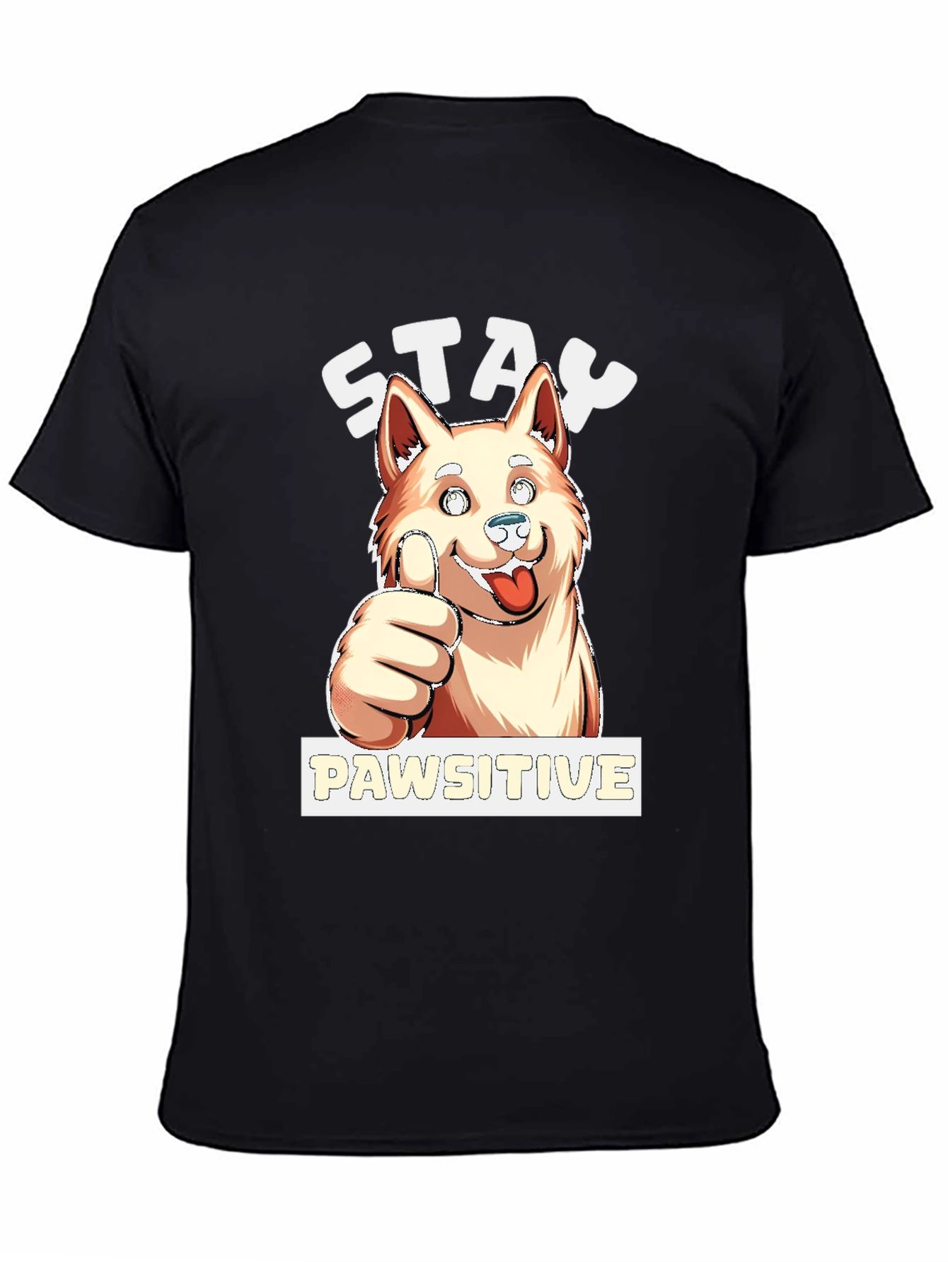 Stay Pawsitive Dog Graphic T-Shirt