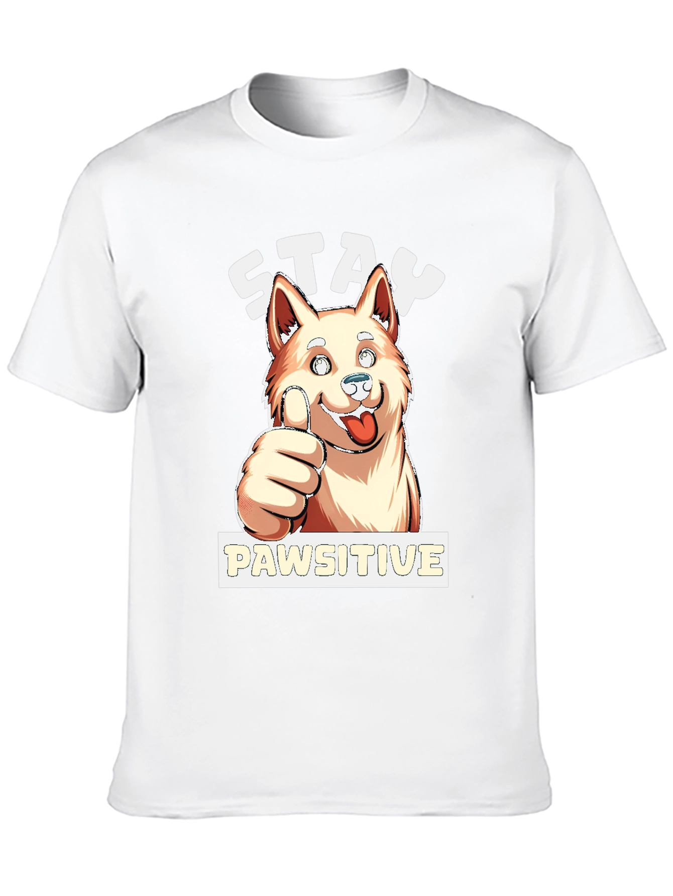 Stay Pawsitive Dog Graphic T-Shirt