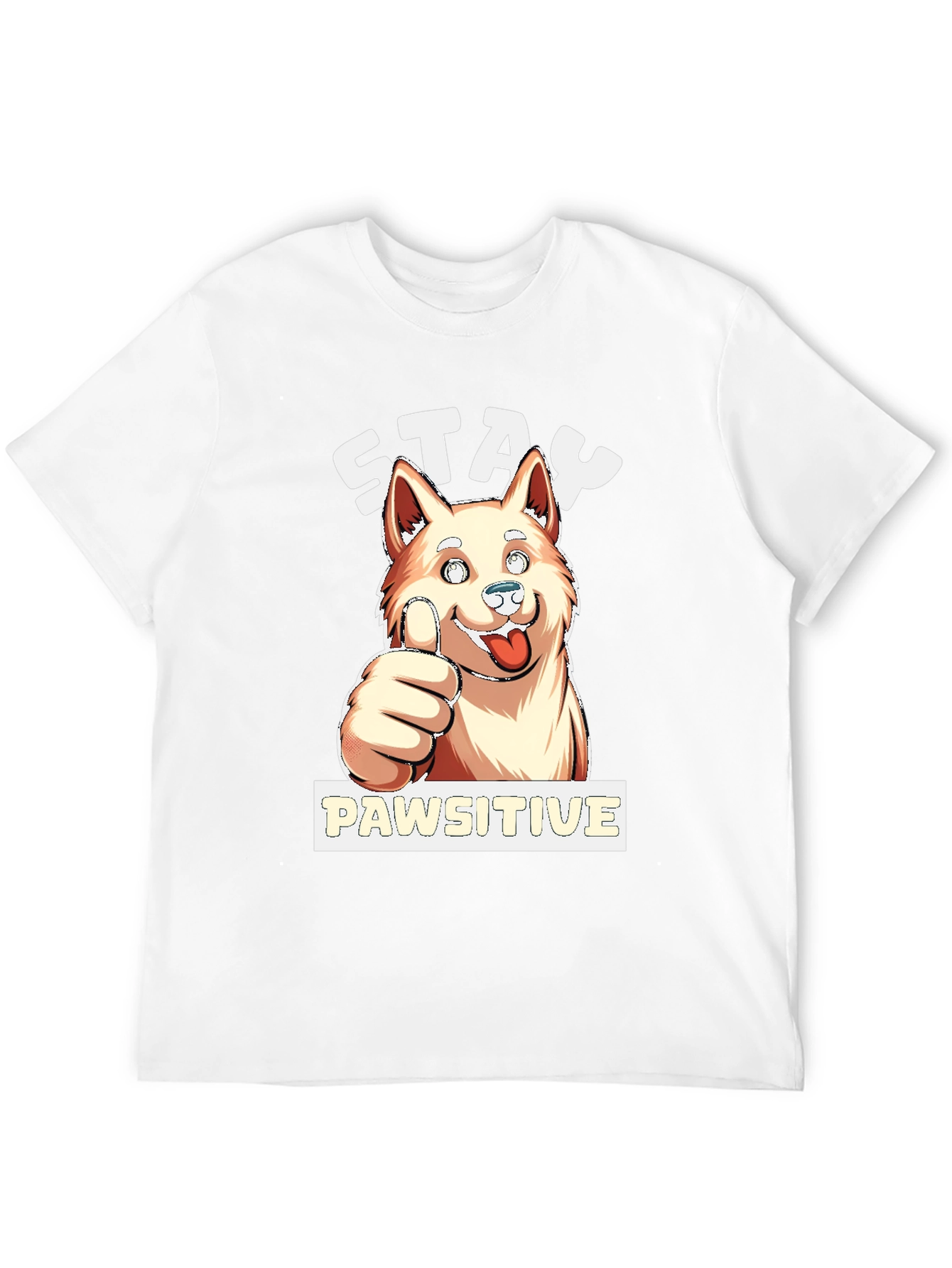 Stay Pawsitive Dog Graphic T-Shirt