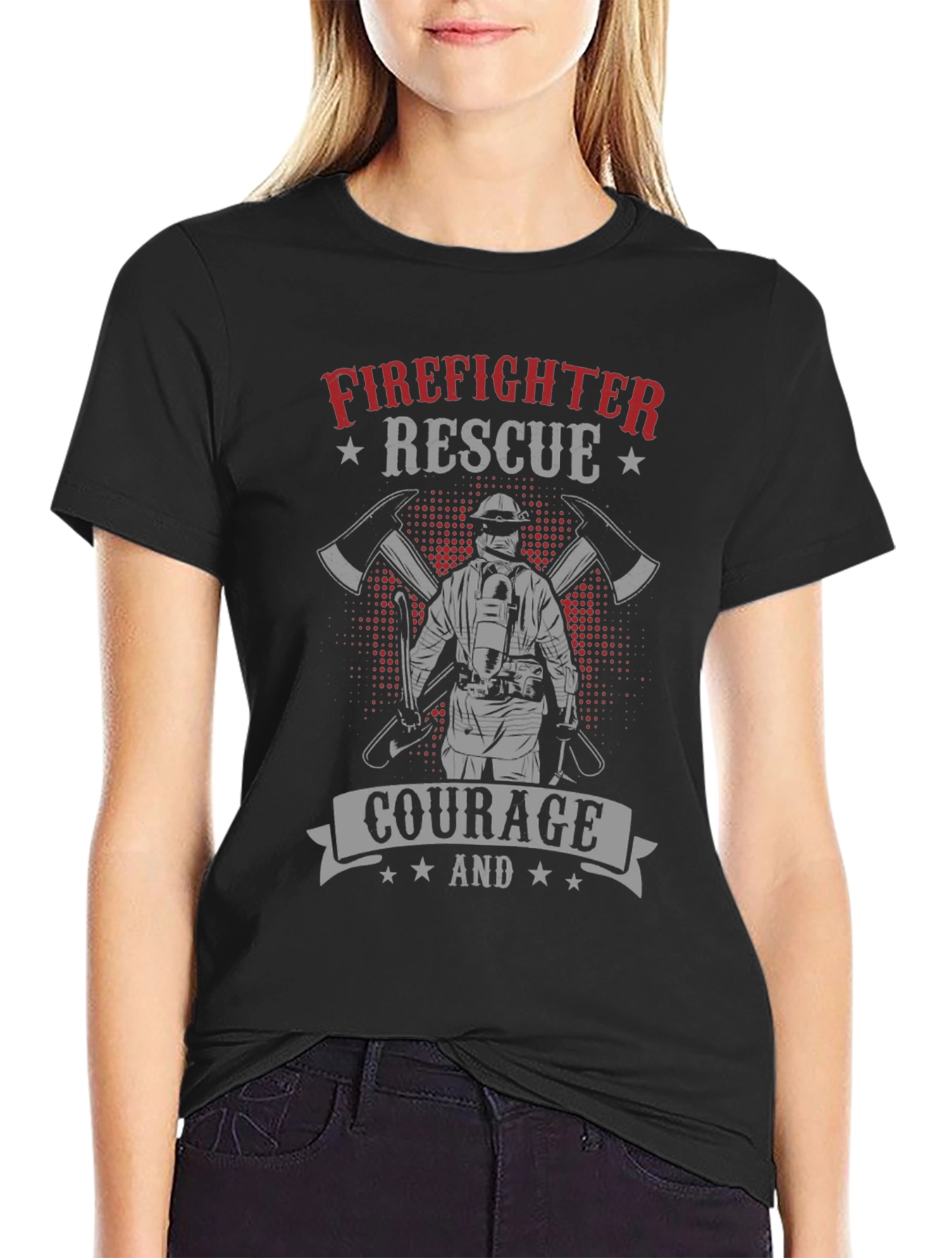 Firefighter Rescue Courage Graphic T-Shirt