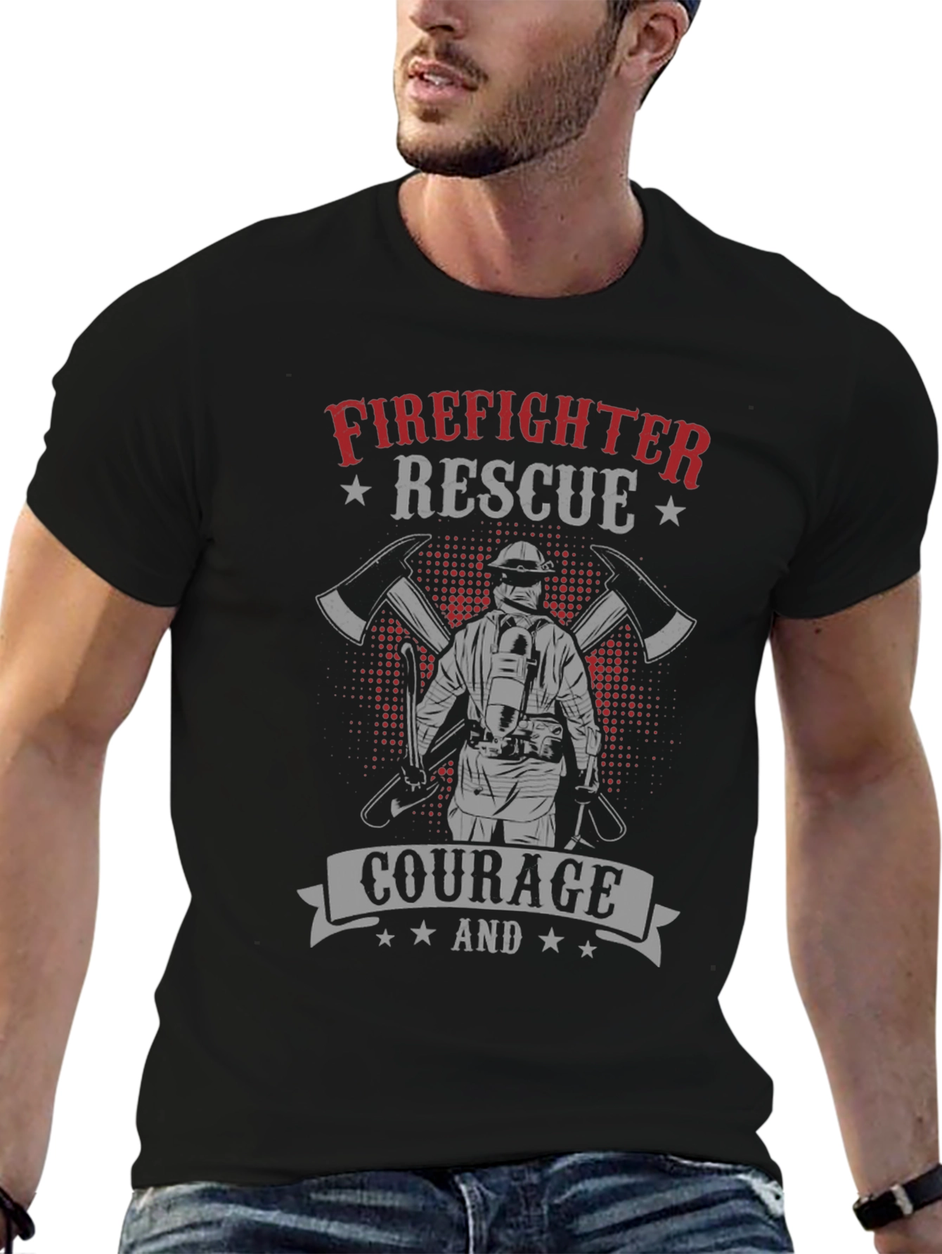 Firefighter Rescue Courage Graphic T-Shirt