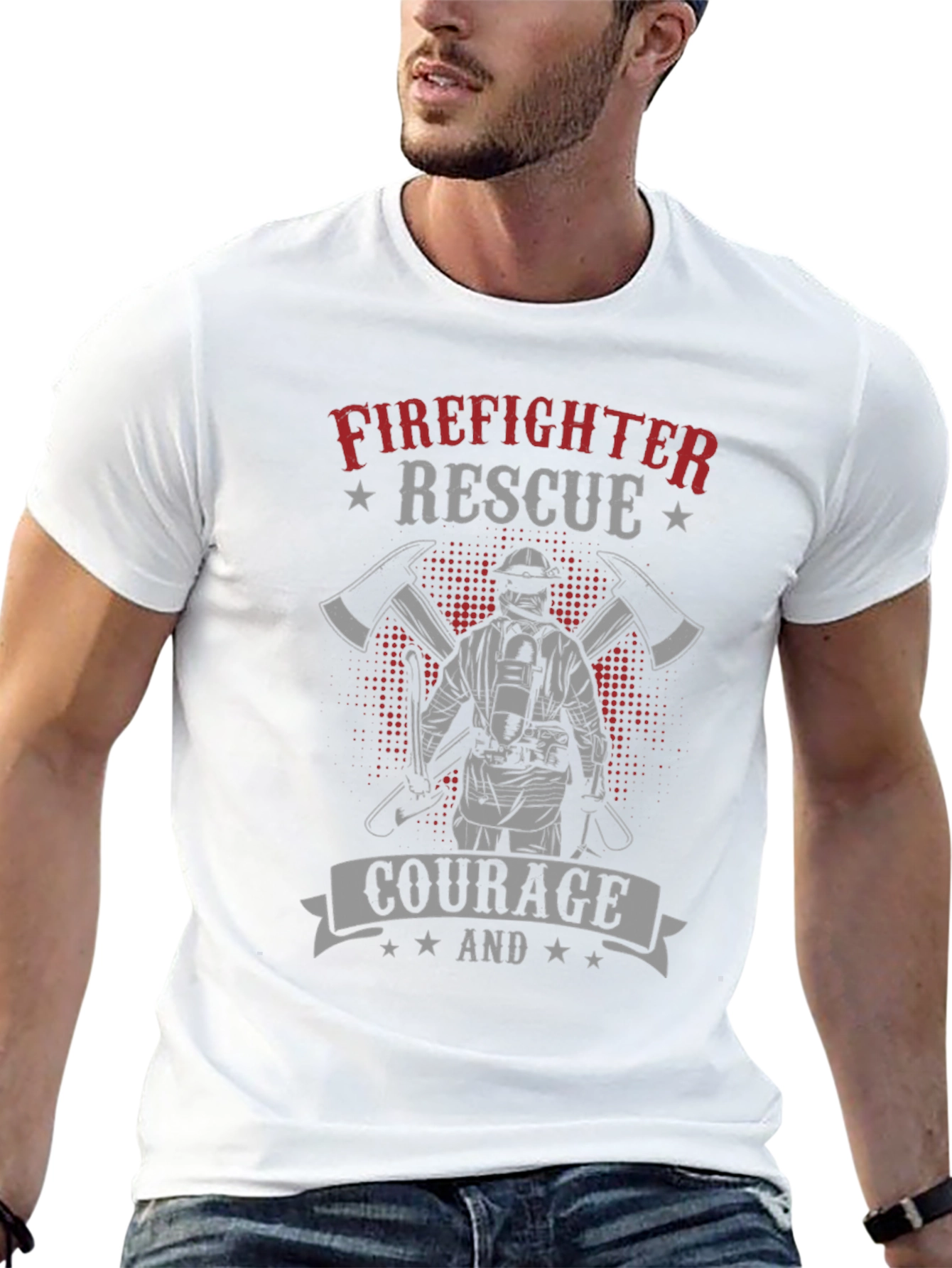 Firefighter Rescue Courage Graphic T-Shirt