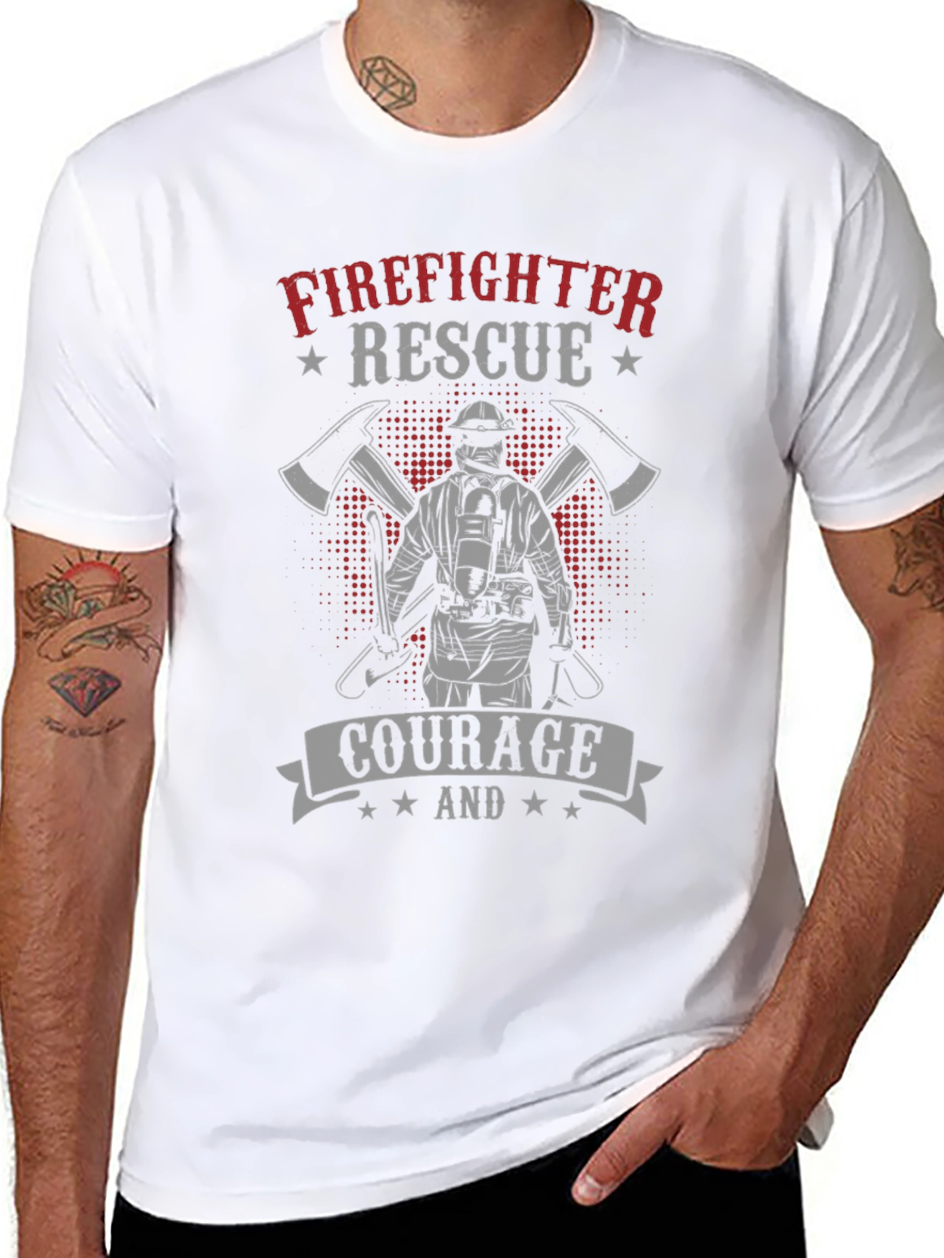 Firefighter Rescue Courage Graphic T-Shirt
