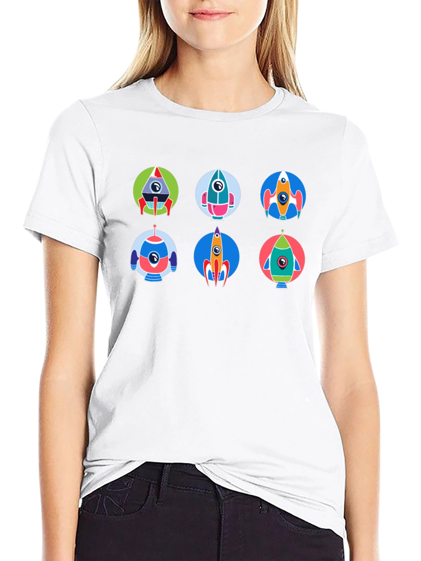 Retro Rocket Graphic Tee - Space Adventure Style
