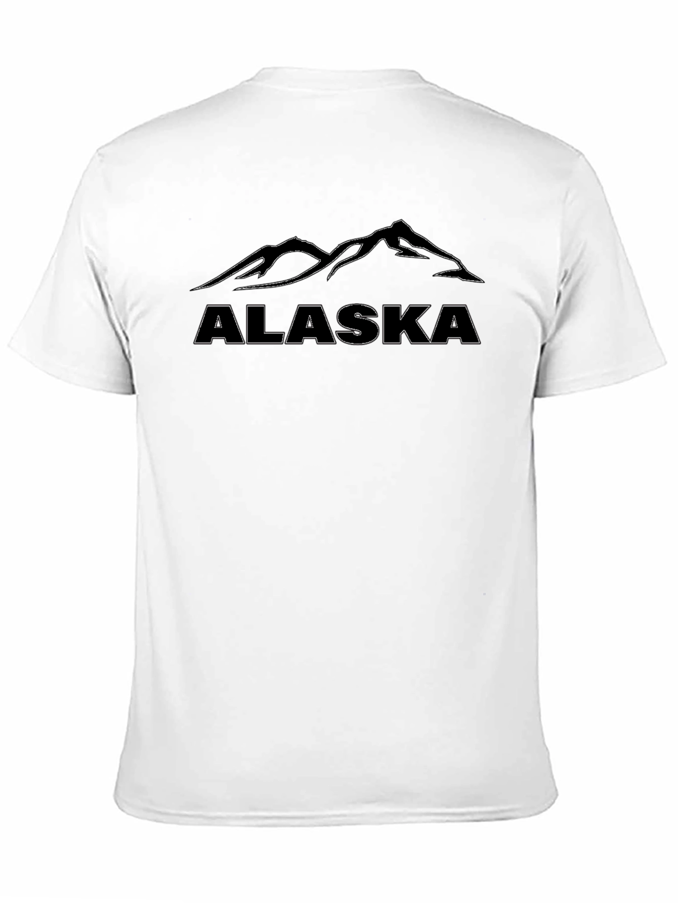 Alaska Mountain Graphic Tee - Black Cotton T-Shirt