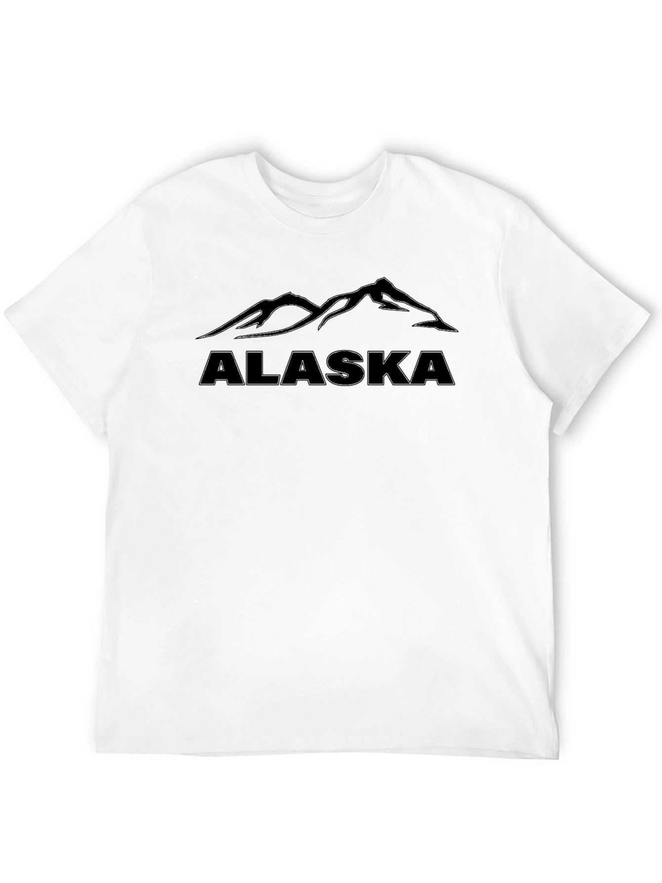 Alaska Mountain Graphic Tee - Black Cotton T-Shirt