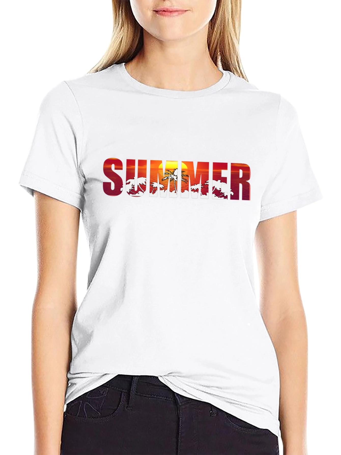Summer Sunset Graphic T-Shirt - Tropical Vibes