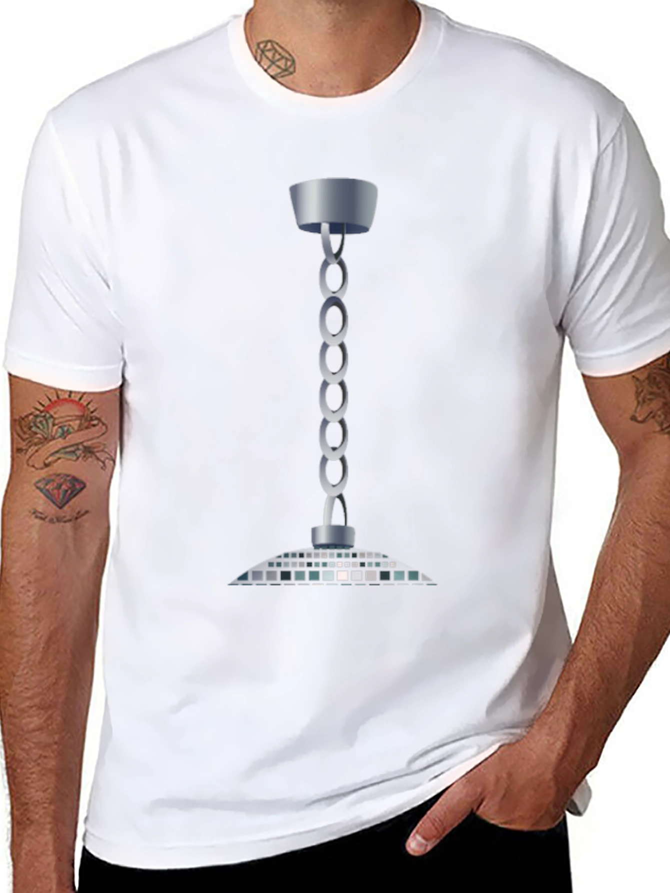 Disco Ball Chain T-Shirt - Retro Party Style