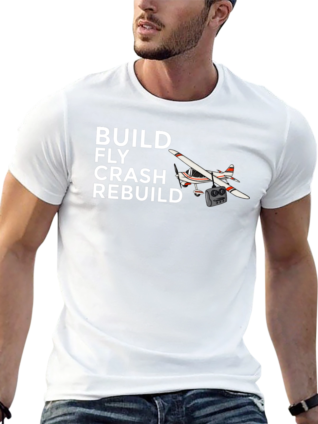 Build Fly Crash Rebuild Aviation T-Shirt