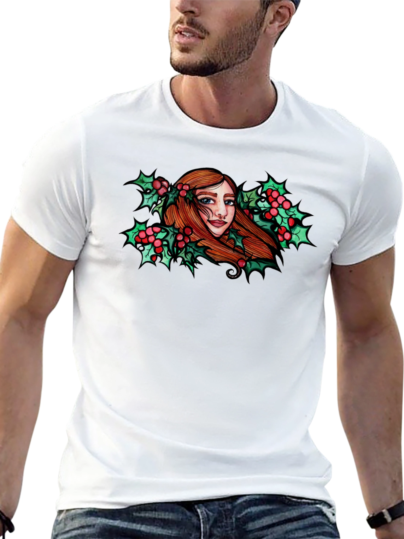 Holly Girl Graphic Tee - Soft Cotton Comfort