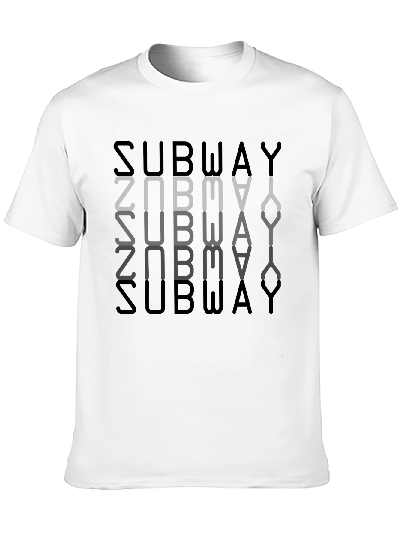 Subway Inverted Text Graphic Black T-Shirt